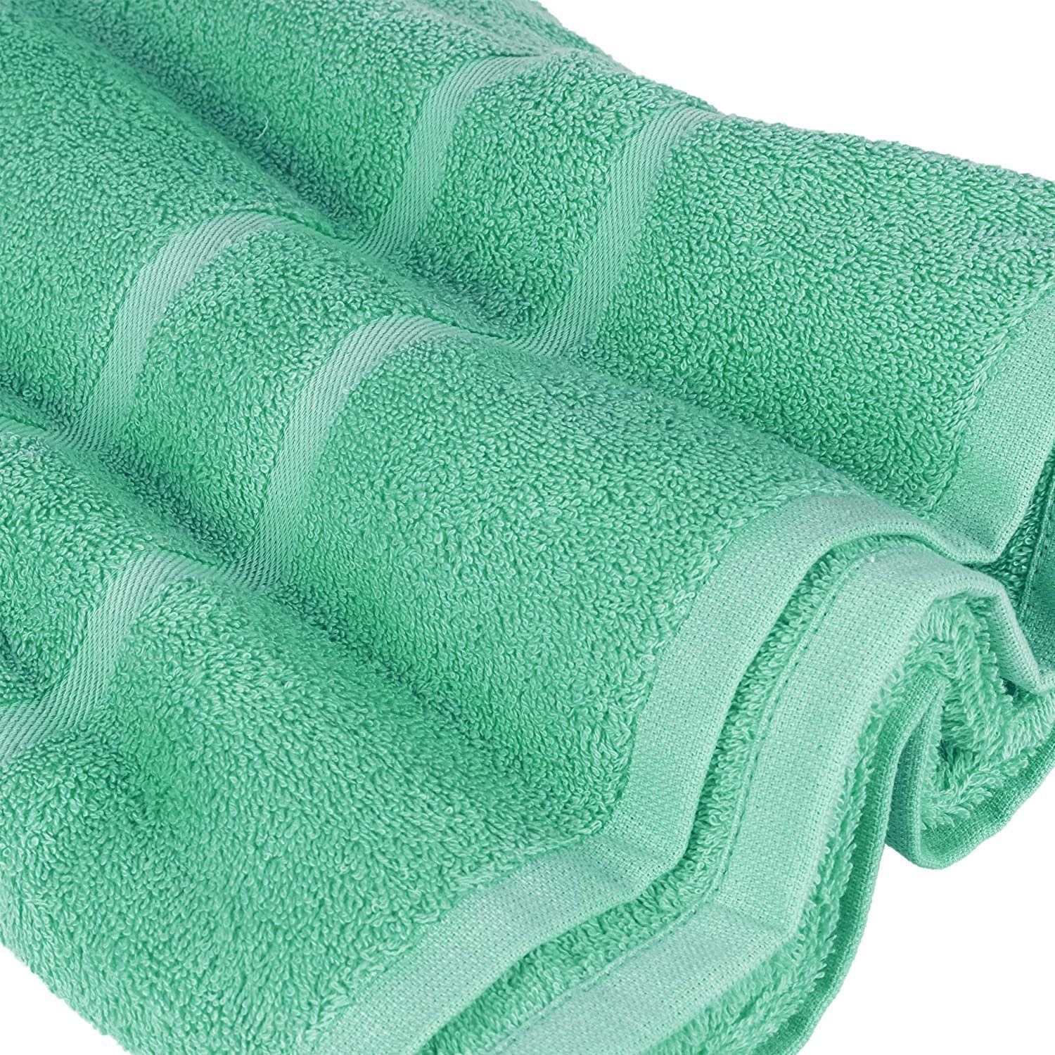 StickandShine Baumwolle 500GSM Frottee (2 Stück), Frottee Smaragdgrün Premium 100% Baumwolle cm 100% Set in 2er aus 500g/m² Handtuch 50x100 Handtuch