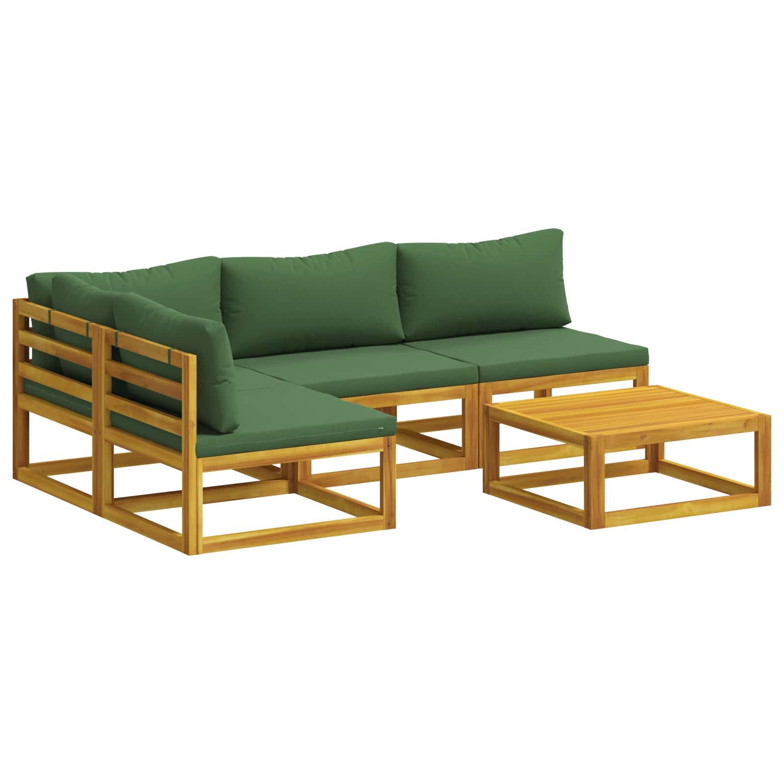 vidaXL Gartenlounge-Set Sofa-Set 5 stk. Natur Massivholz, (5-tlg)