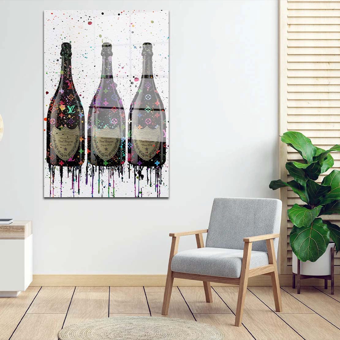Artedinoi Acrylglasbild Flaschen Pop Art Luxus & Lifestyle Acrylglas Wandbild Bild Wanddeko Wo