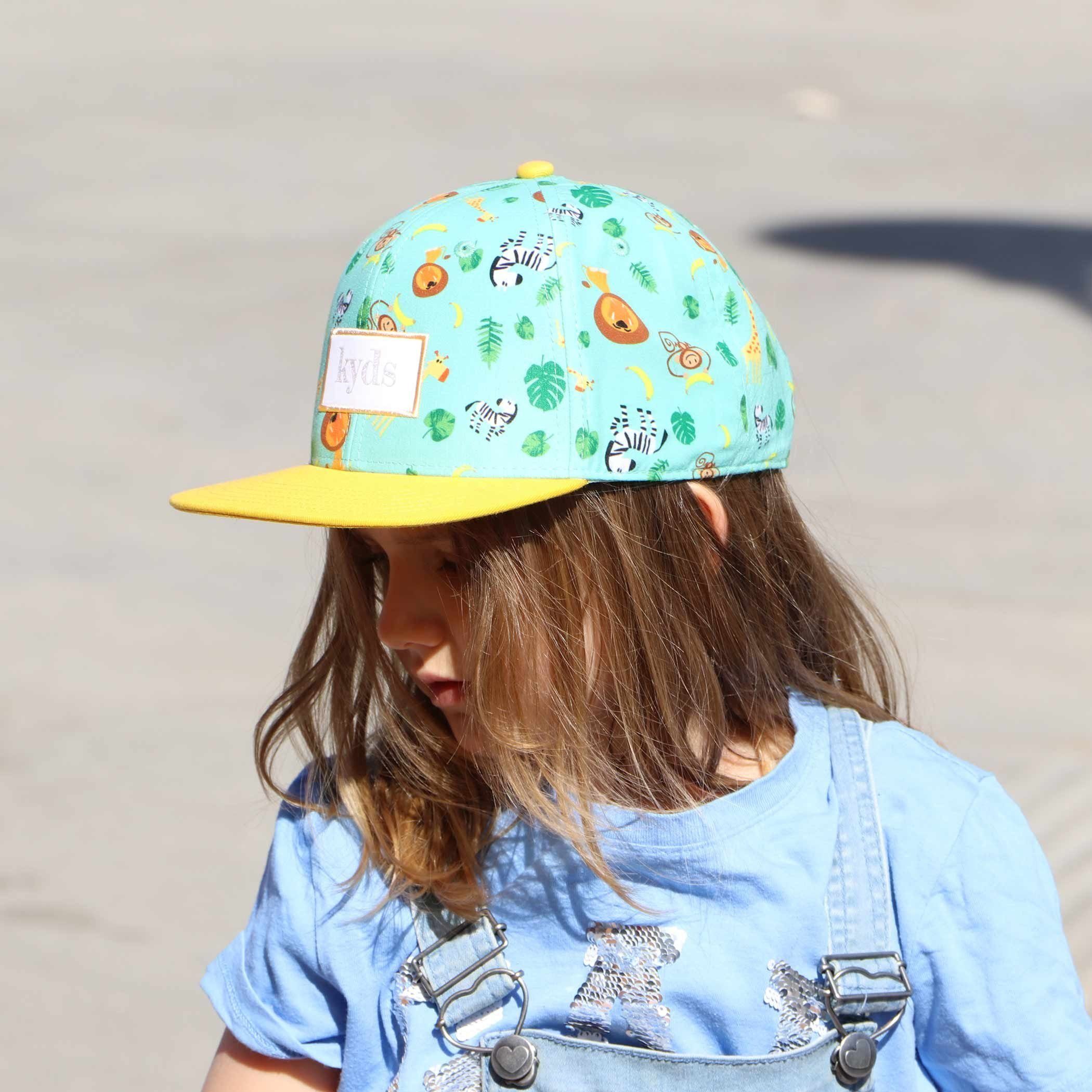 50% Mädchen Größen, 1-12 kyds Jungs Kinder Snapback von Polyester Jahren 50% aus recyceltes und und 4 verschiedene für Cap Cap Safari Baumwolle