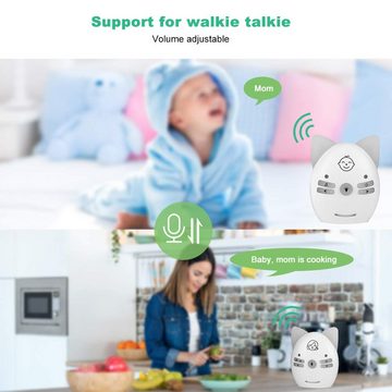 GOOLOO Babyphone Baby-Audio-Monitor,Zwei-Wege-Sprechanlagen,Lieder,Nachtlicht,2,4 GHz, Weiß, DECT-Babyphone, Nachtlicht für Sie und Ihr Baby