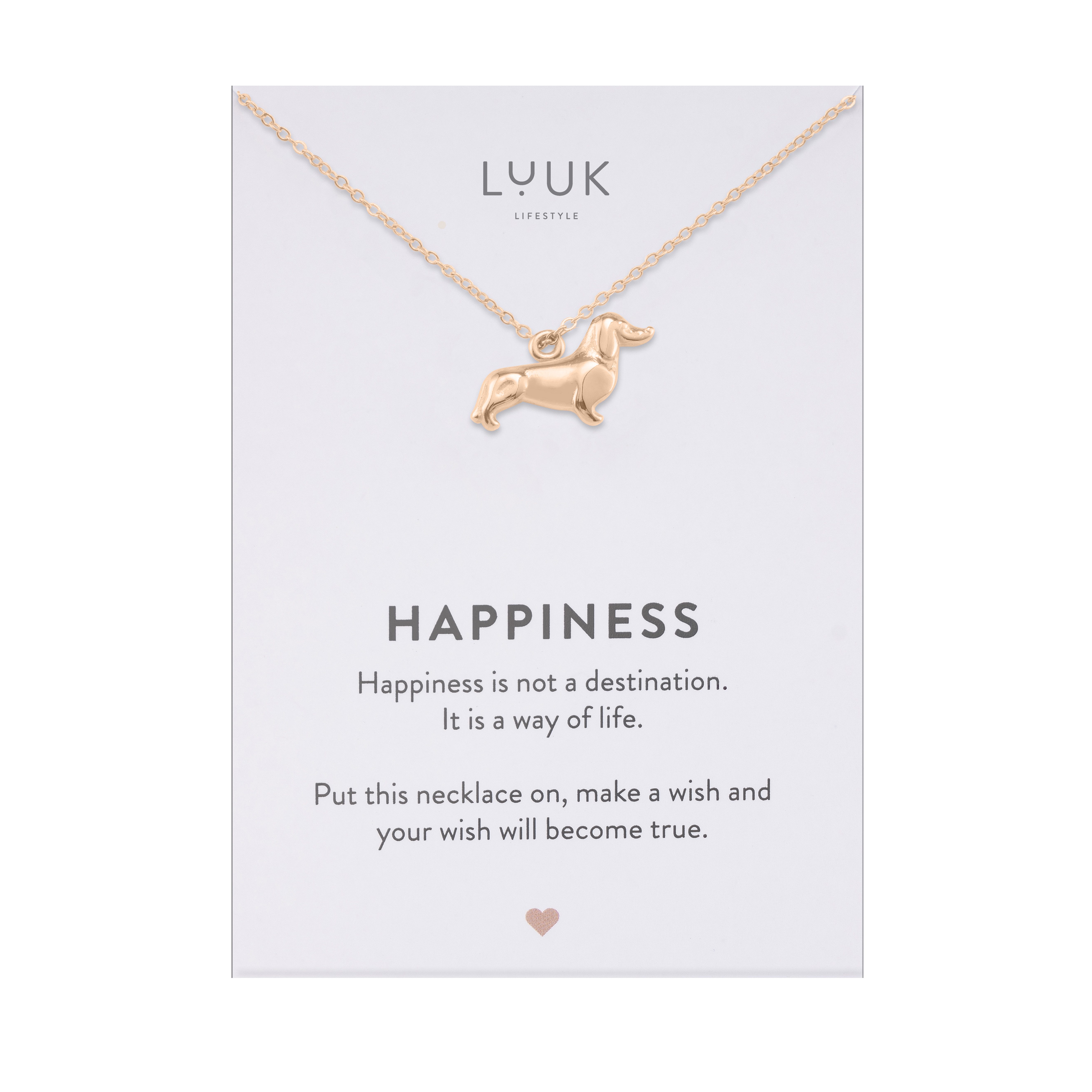 LUUK LIFESTYLE Kette mit Anhänger Dackel, mit HAPPINESS Spruchkarte günstig online kaufen