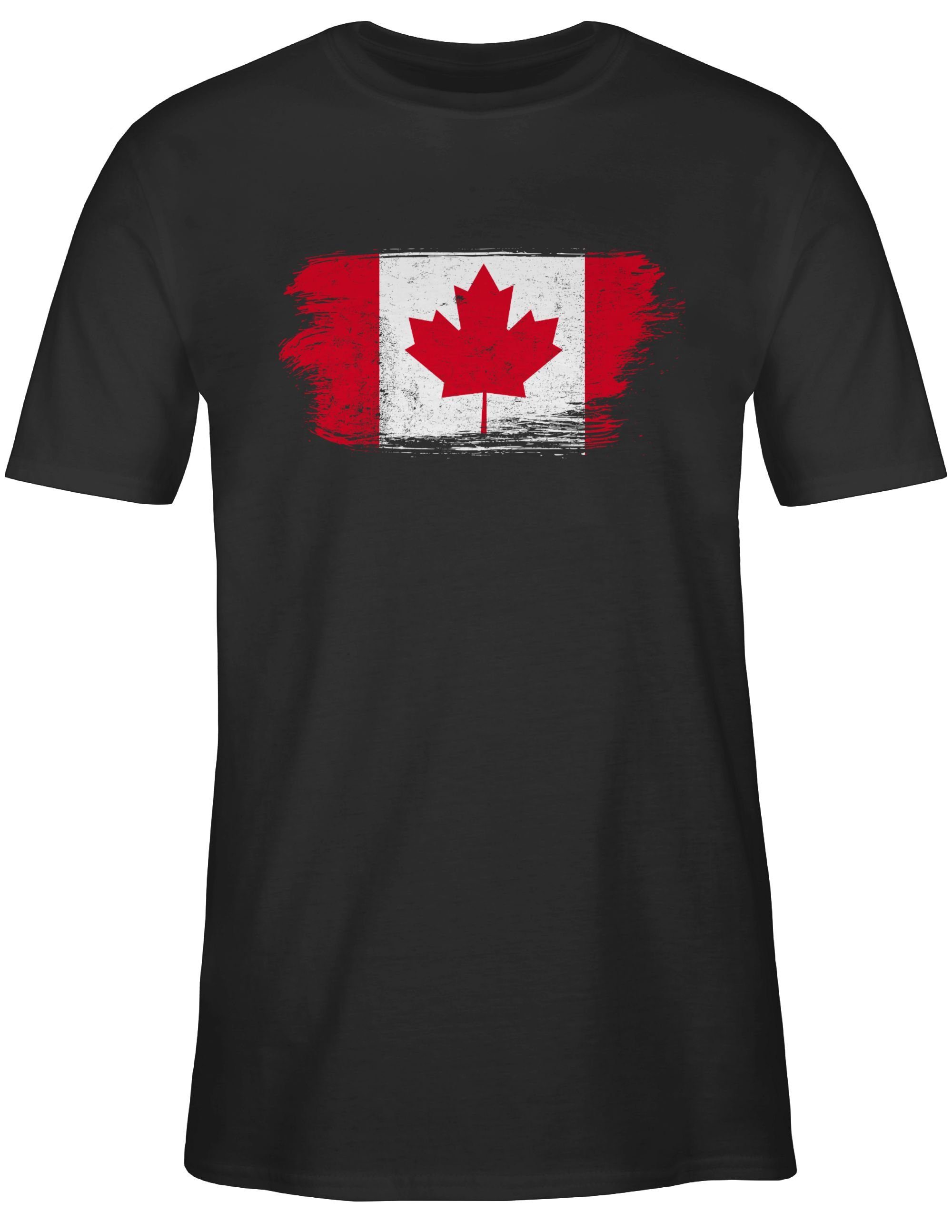 Wappen Kanada T-Shirt Vintage Shirtracer Länder Schwarz 1