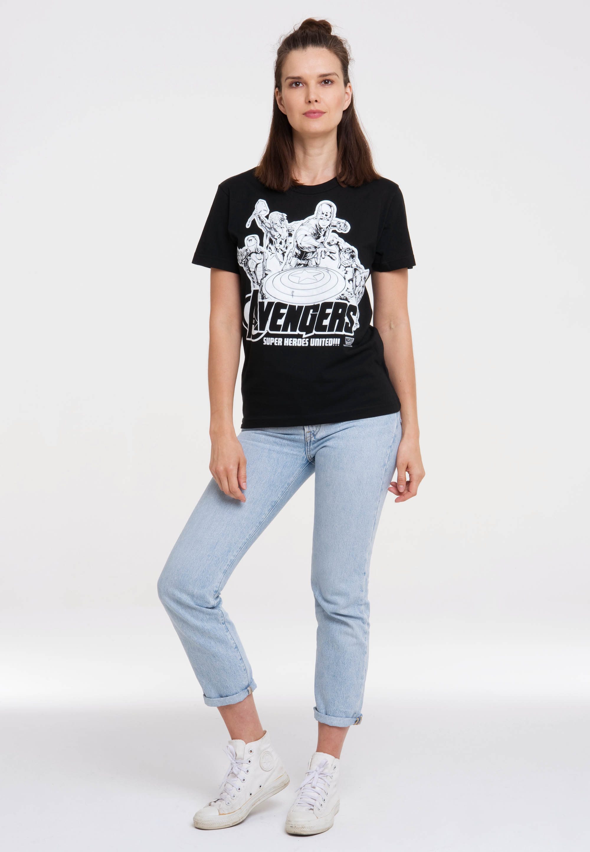 LOGOSHIRT T-Shirt Marvel Comics - Avengers mit lizenziertem Print