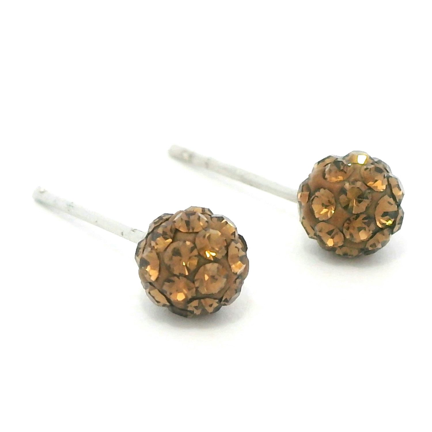 Impala Paar Ohrstecker Bonnie 5 mm mit Kristallsteinen von Preciosa, Silberschmuck für Damen mit Kristallsteinen