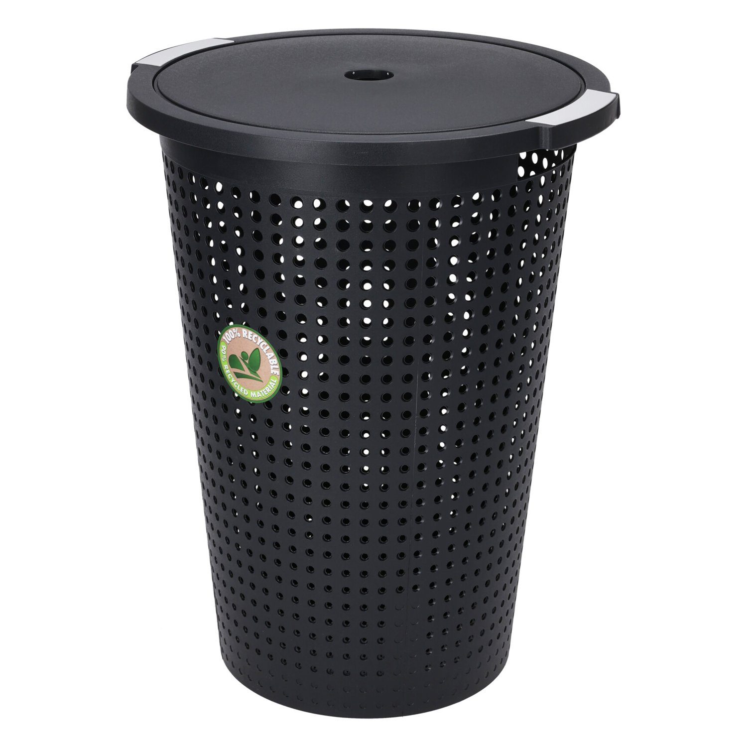 Mojawo Wäschewanne Wäschekorb Wäschebox Wäschetruhe mit Deckel Schwarz 35 L günstig online kaufen