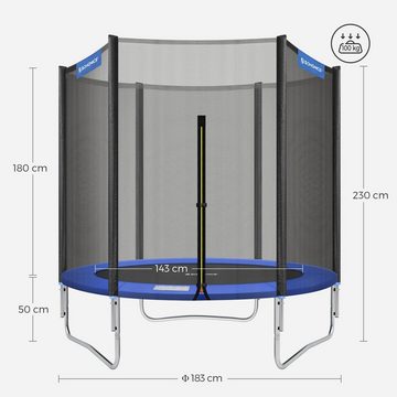 SONGMICS Gartentrampolin Ø 183cm, bis 100 kg belastbar