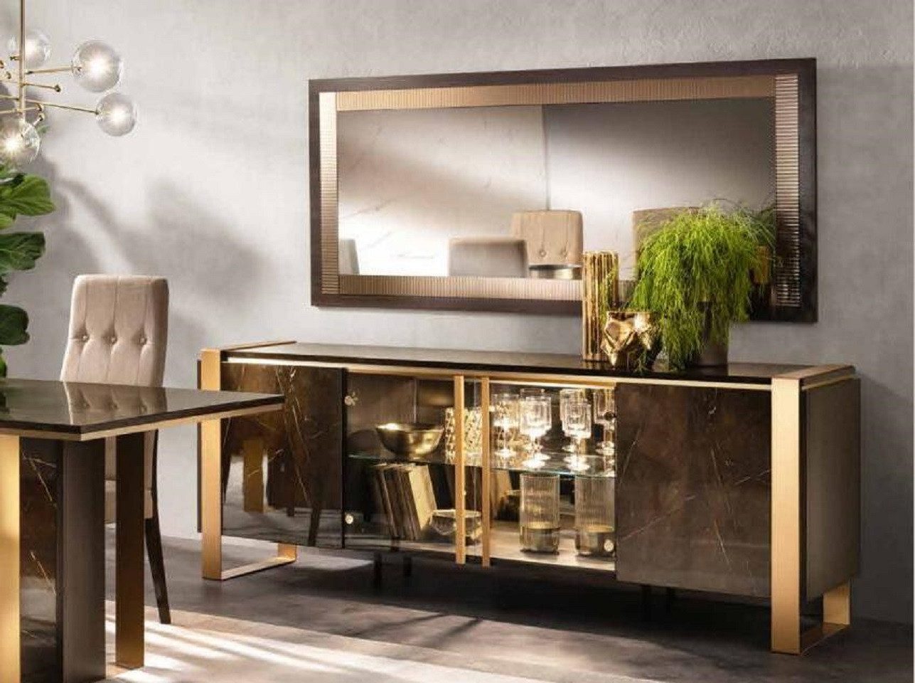 Xlmoebel Sideboard Braune Kommode mit luxuriösem Design von Arredoclassic (1 St., Kommode), Hergestellt in Europa