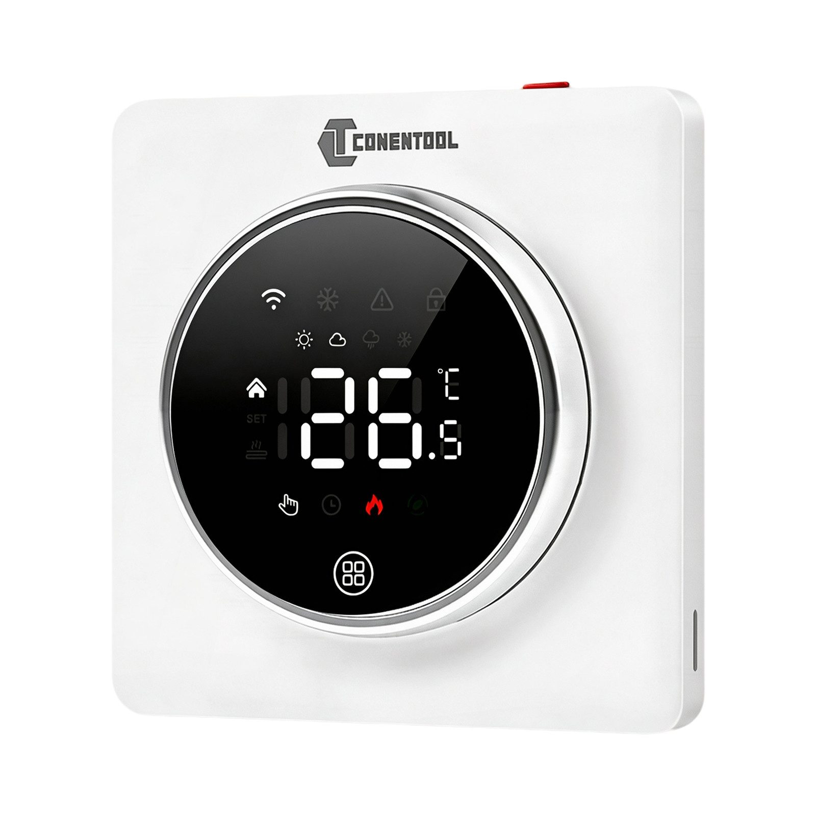 CONENTOOL Raumthermostat WLAN Smart Thermostat Drehknopf, 16A, max. 250 V, Elektronisch, App & Sprachsteuerung, Programmierbar für Elektro-Fußbodenheizung