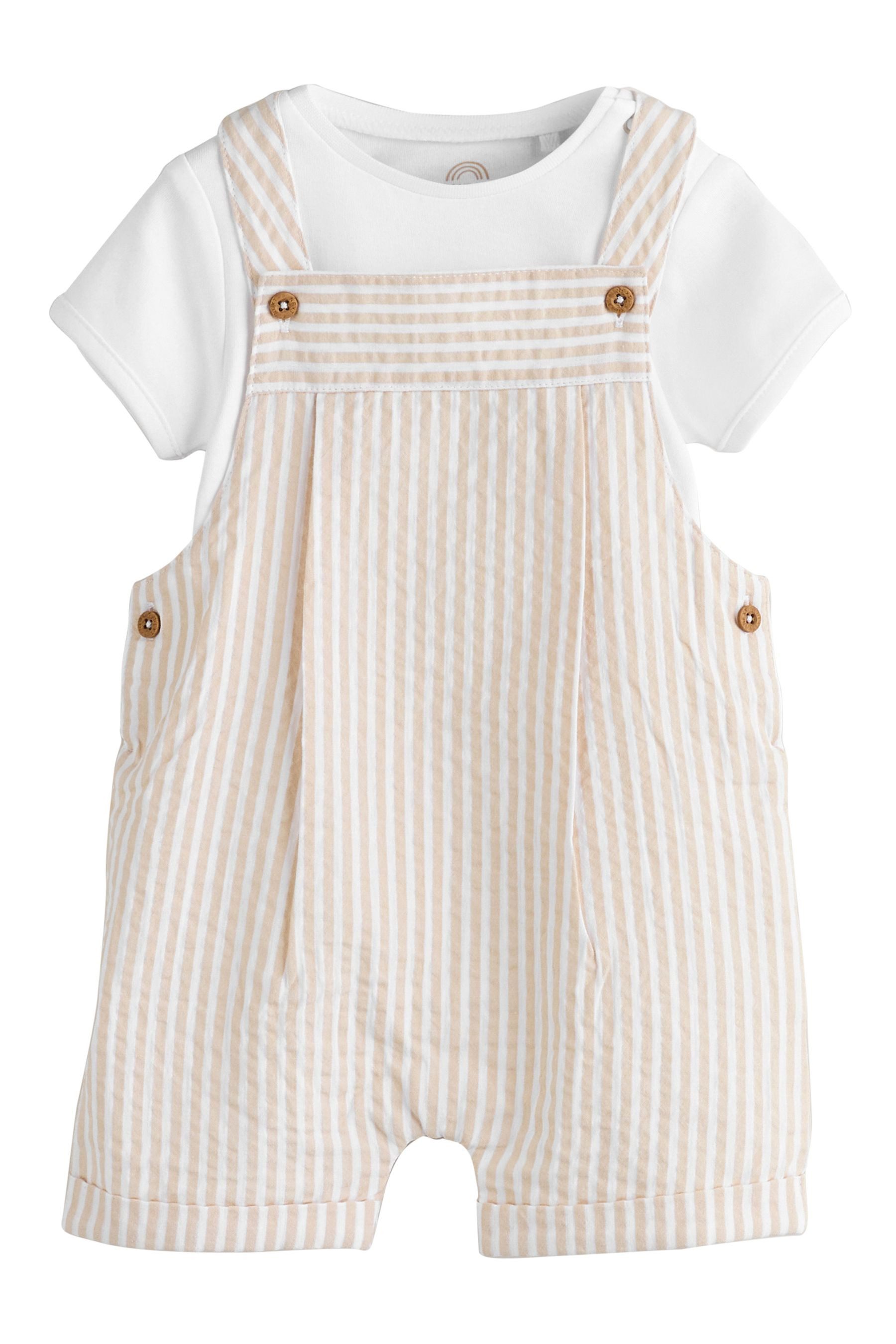 Next Body & Hose Baby Latzhose aus Webmaterial und Bodysuit im Set (2-tlg)