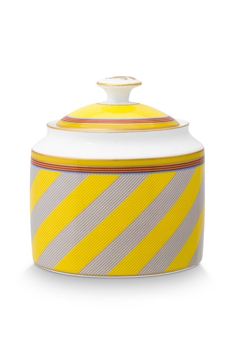 PiP Studio Zuckerdose Chique Stripes Zuckerdose gelb 550ml, Bone China