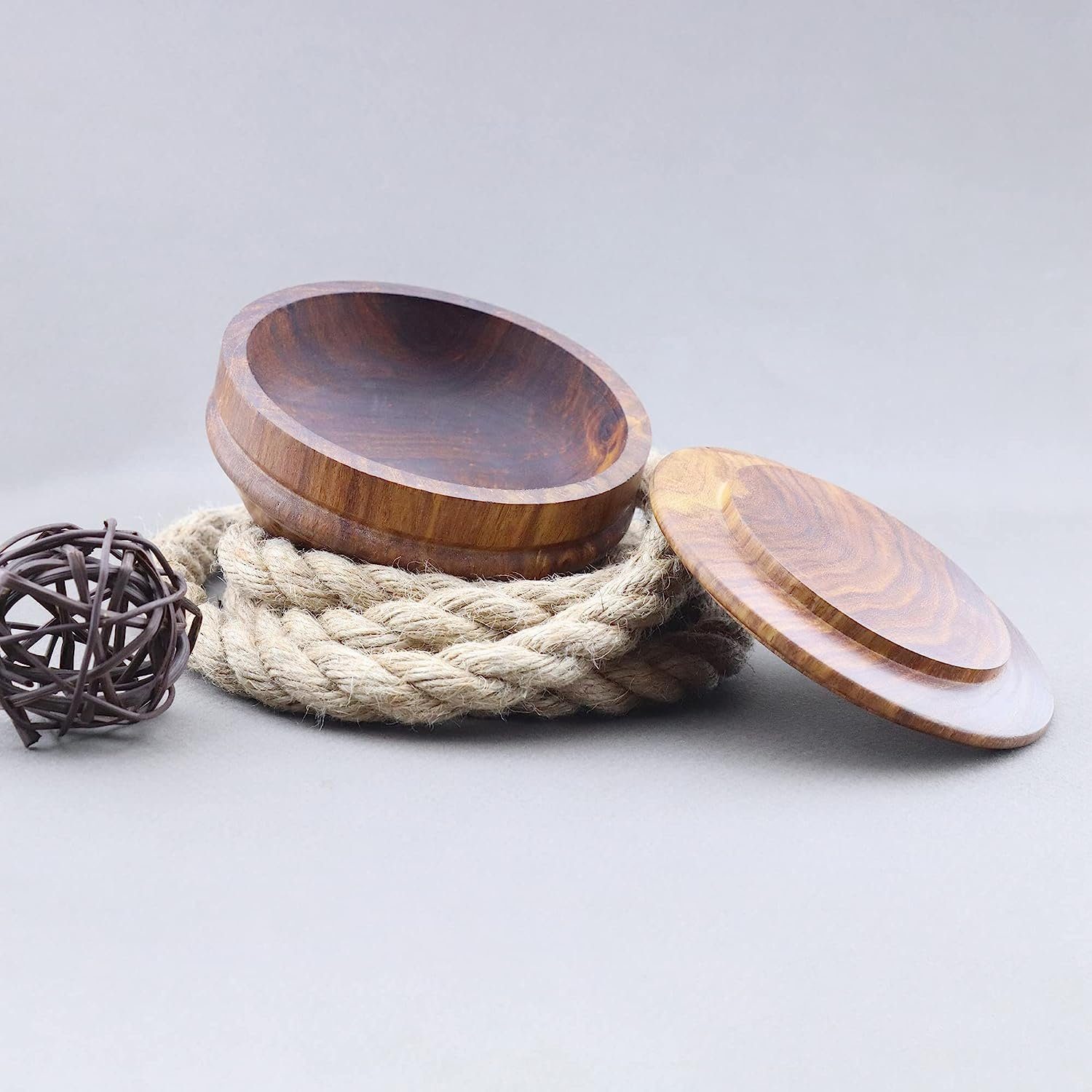 JAG SHAVING Rasierschale Herren-Rasierschaum-Seifenschale aus Holz mit Deckel, 1-tlg., rose wooden bowl with lid