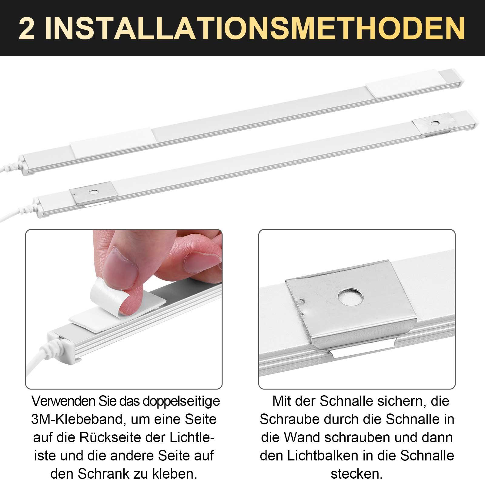 MUPOO LED Unterbauleuchte Unterbauleuchte Küche LED mit Bewegungsmelder, Schrankbeleuchtung USB