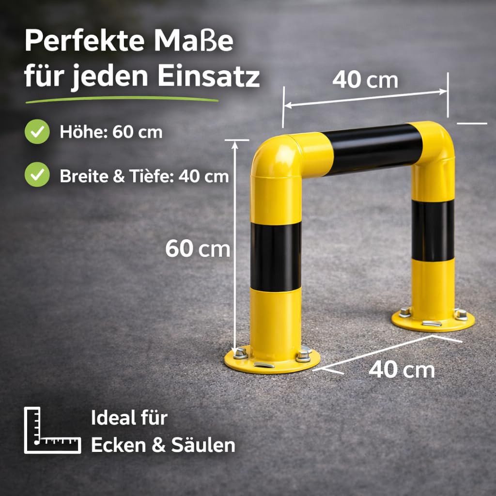 Baumarktic Schutzpolster Eckschutz 60 cm Stahl – Rammschutz für Lager, Regale & Einfahrt (1 St)