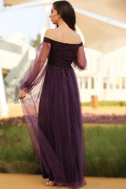 Modabout Abendkleid Langes Maxikleid Sommerkleid für Damen - NELB0553D8741MOR (1-tlg)