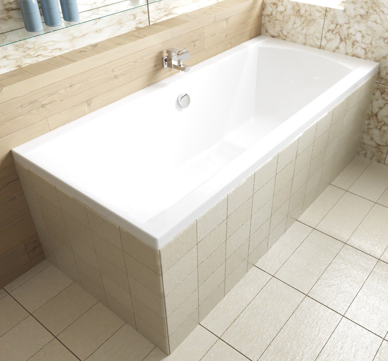 Thumbnail - KOLMAN Badewanne Rechteck Ines 170x75, Ablaufgarnitur & Füße GRATIS