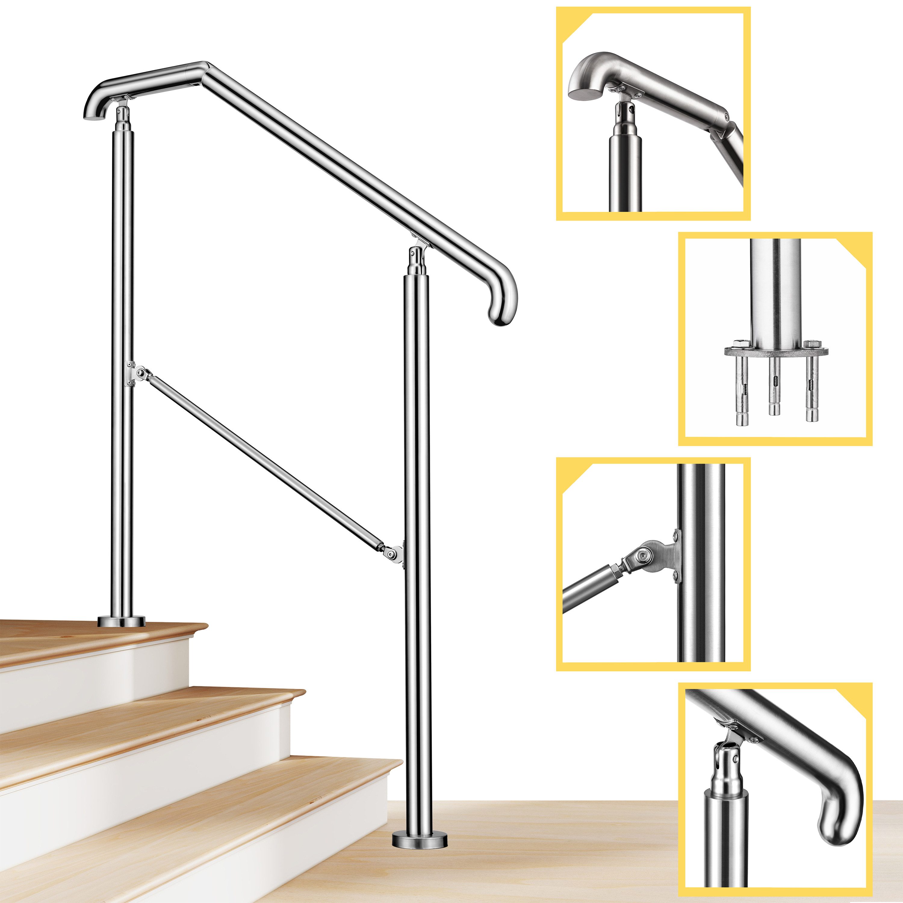 AICA Treppengeländer AICA Edelstahl-Treppengeländer für 2–5 Stufen, verstel günstig online kaufen