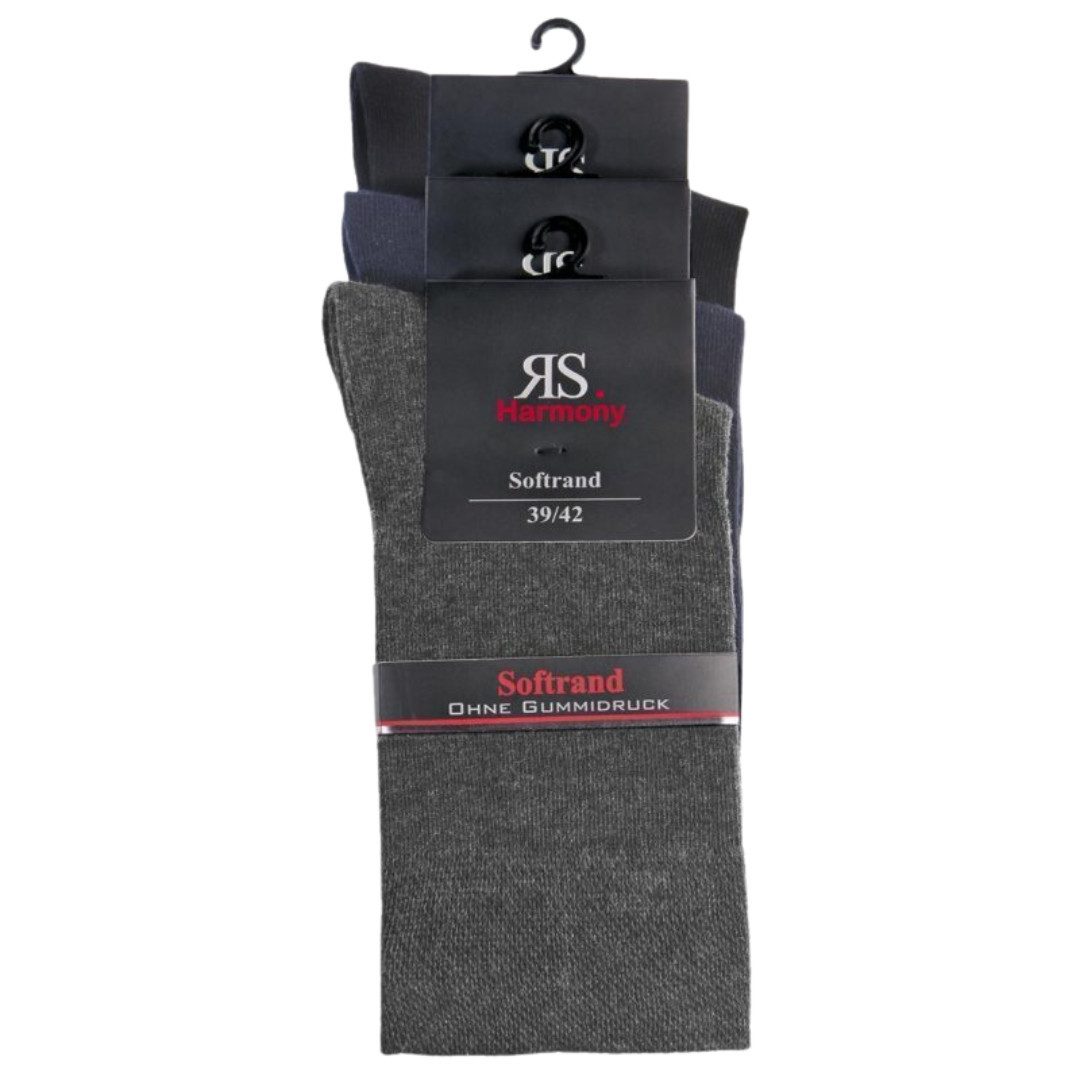 Businesssocken Baumwolle Herren Farbmix mit Softrand o. Gummi