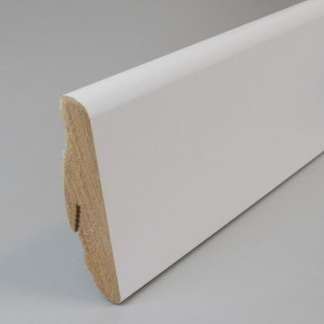 PROVISTON Sockelleiste MDF, 19 x 58 x 2400 mm, Weiß, Fußleiste, MDF foliert