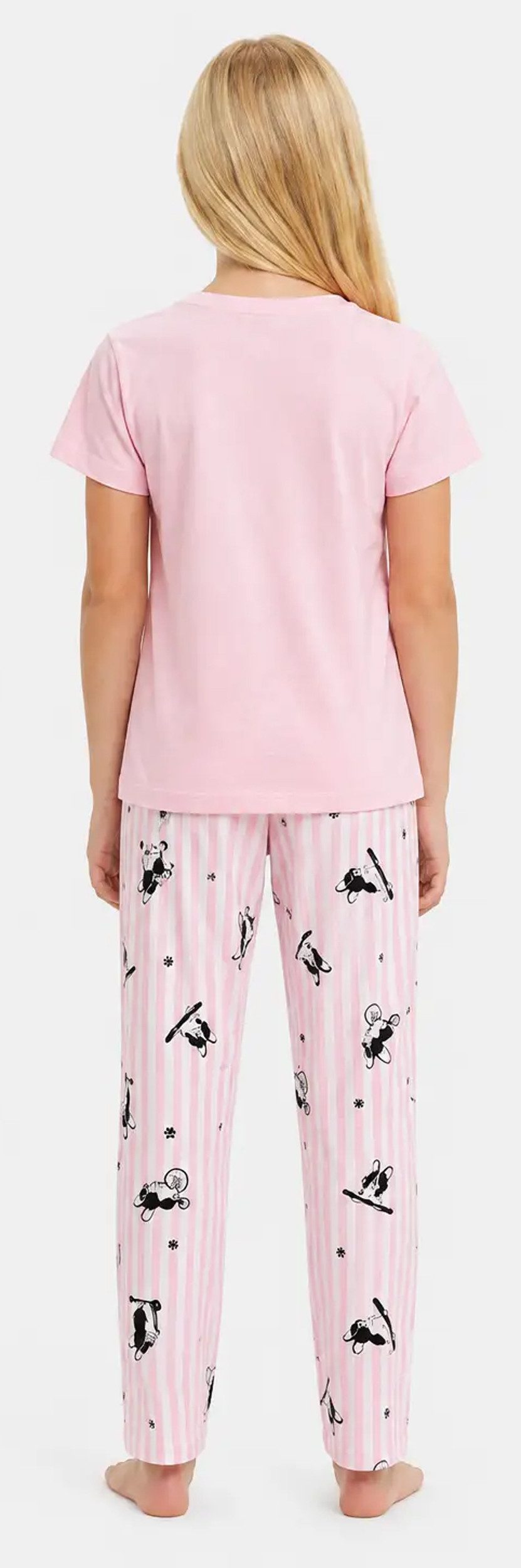 Vienetta Schlafanzug Kids (Set, 2 tlg., 2-teilig) Mädchen Pyjama Kurzarm lange Hose Baumwolle