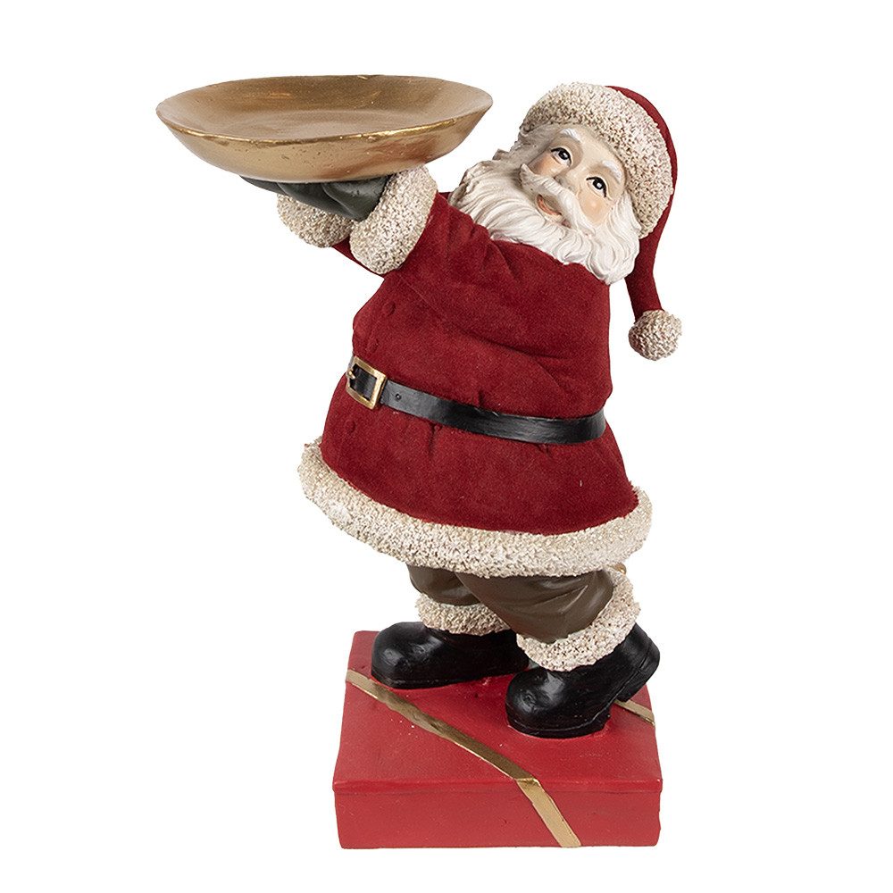 Clayre & Eef Weihnachtsmann Weihnachtsdekorationsfigur Weihnachtsmann 17x13x26 cm Rot