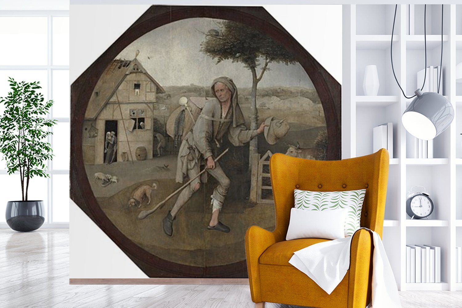 Bosch, Vinyl - Schlafzimmer, bedruckt, oder MuchoWow Gemälde Hausierer von Fototapete St), Der Hieronymus Wohnzimmer Tapete für Wandtapete (5 Matt,