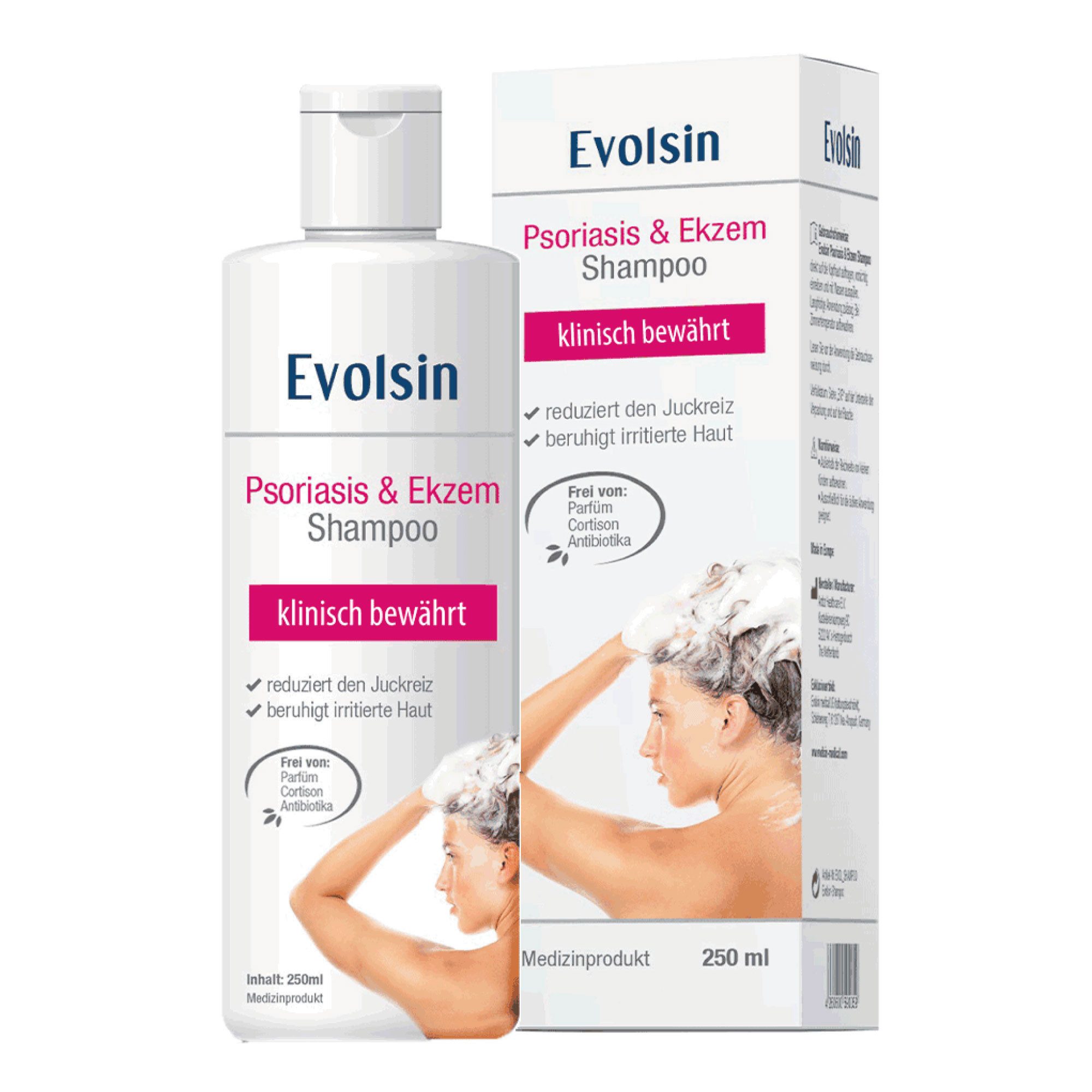 Evolsin Kopfhaut-Pflegeshampoo Ekzem & Psoriasis Shampoo - OHNE Kortison, Patentierte Wirkweise gegen Schuppenflechte und Seborrhoisches Ekzem