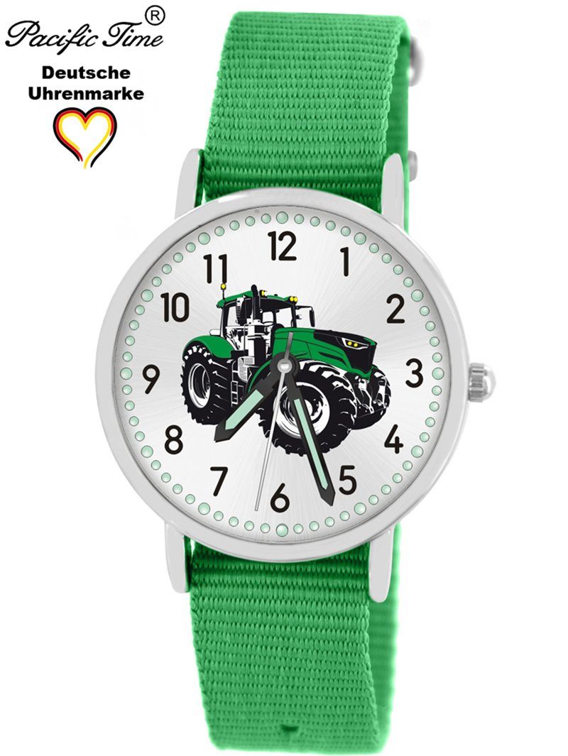 Pacific Time Quarzuhr Kinder Armbanduhr Versand Traktor Mix Gratis Design Wechselarmband, Match - und grün