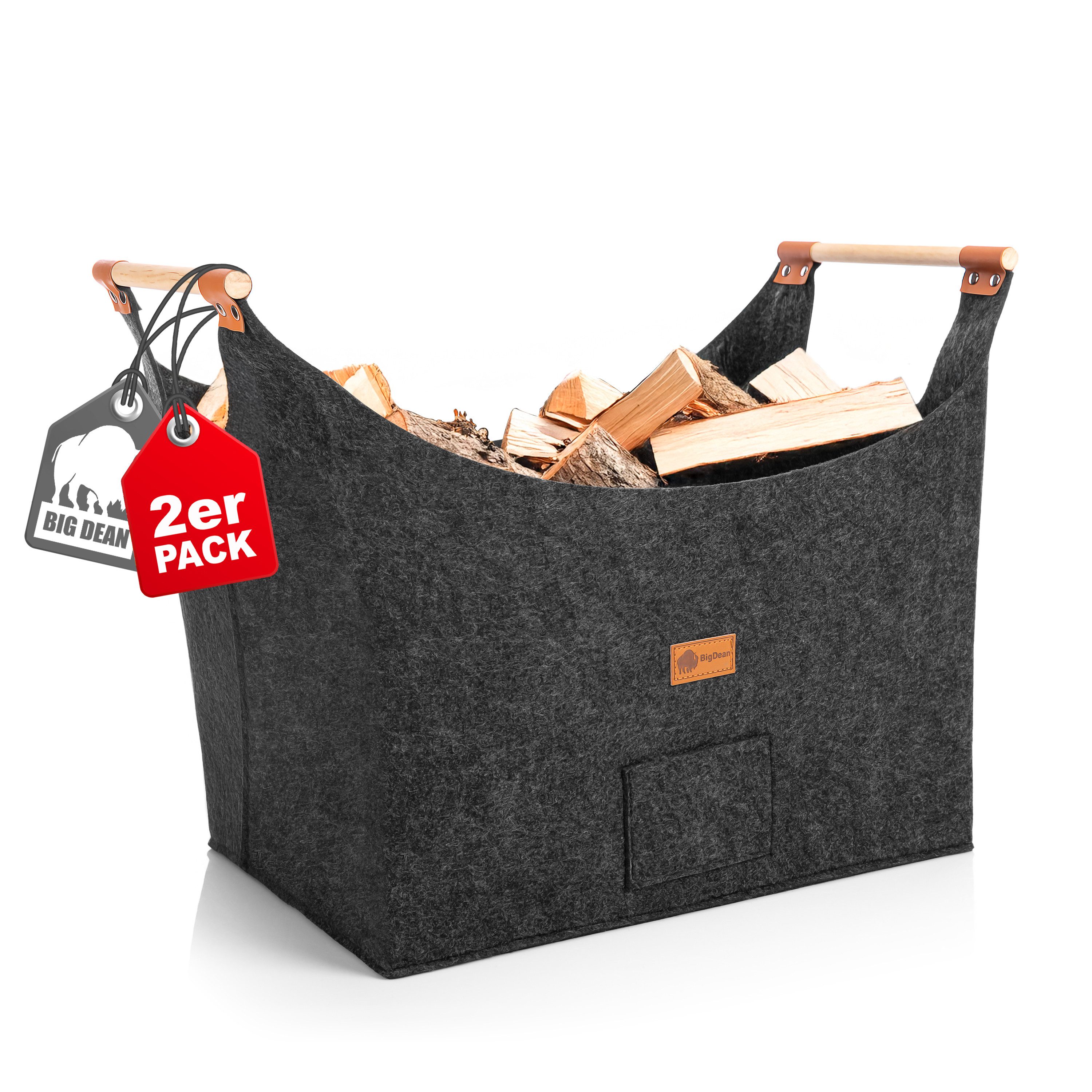 BigDean Kaminholzkorb 2 Stück Holzkorb für Kaminholz belastbar bis 15kg Bre günstig online kaufen