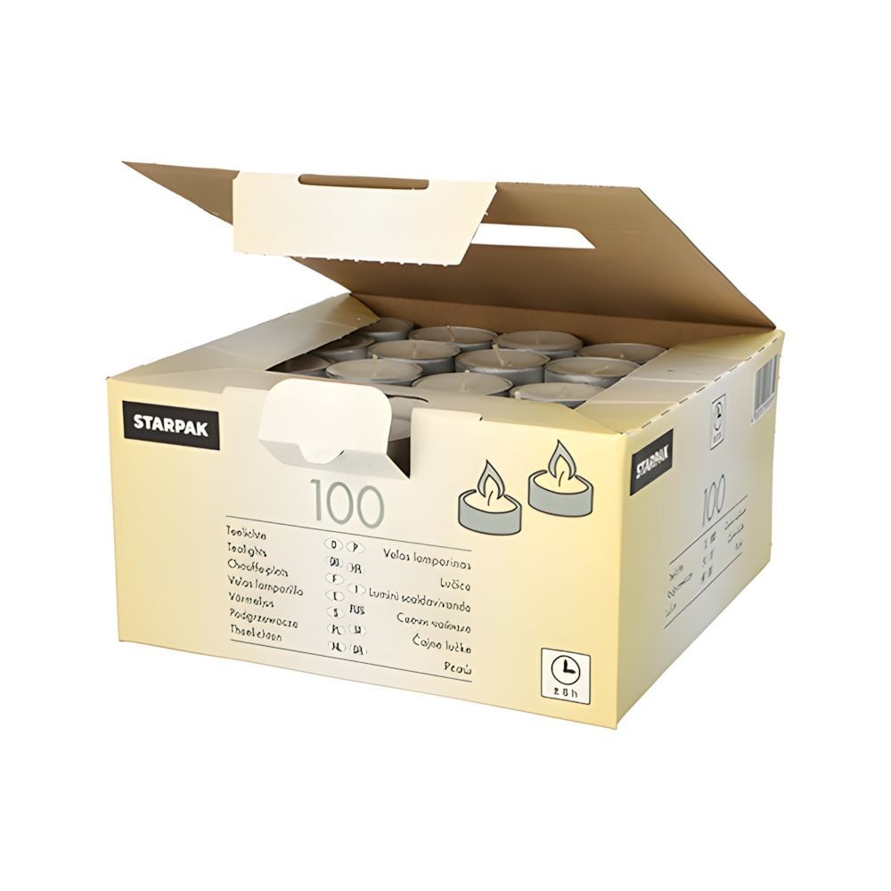PAPSTAR Teelicht Teelichte Ø 38 mm, 22 mm weiss, mit langer Brenndauer 8 h 100 Stk