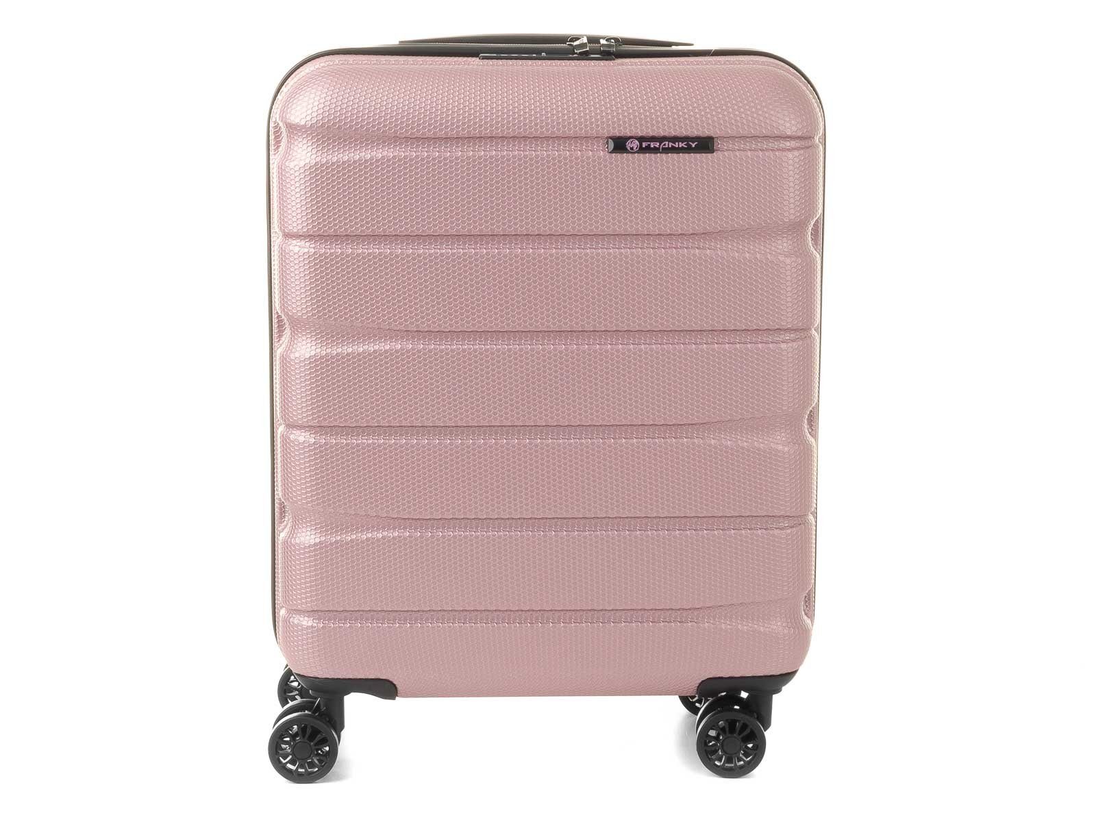 S Gr. Hartschalenkoffer mit Handgepäck Spinner shiny rose TSA-Schloss Hartschalen-Trolley Franky