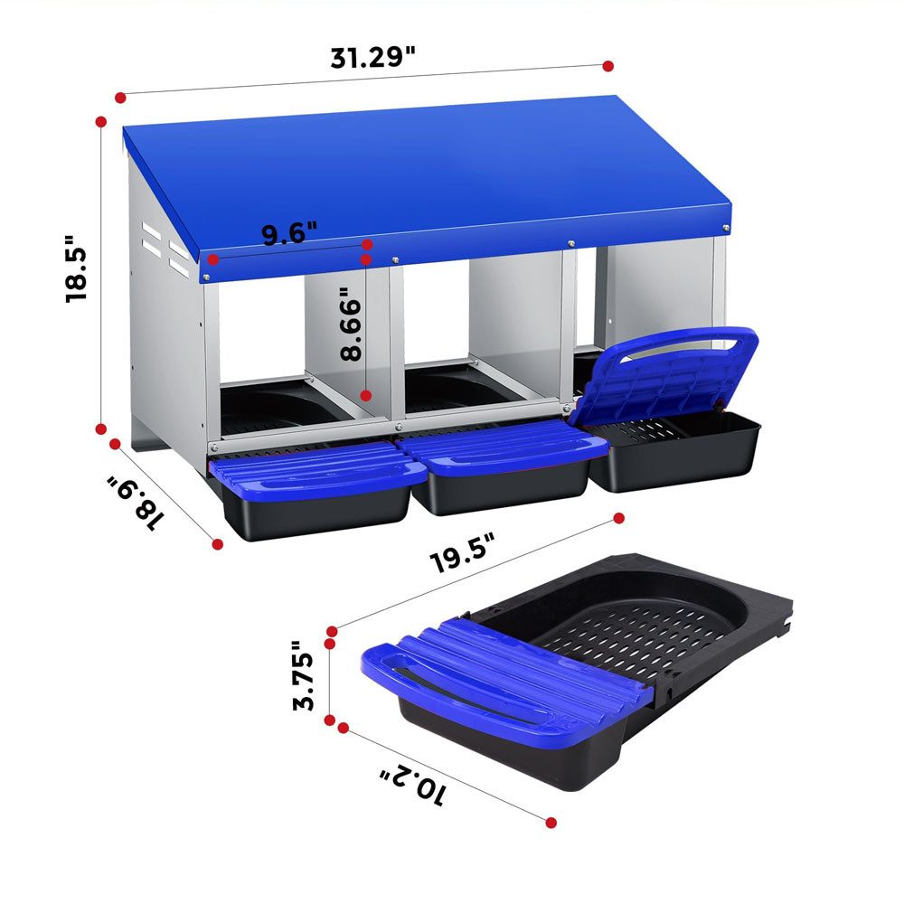 GarveeMore Hühnerstall Metall Nesting Boxes für Hühner Legeboxen für Hühner Geflügel – Bild 2 von 5