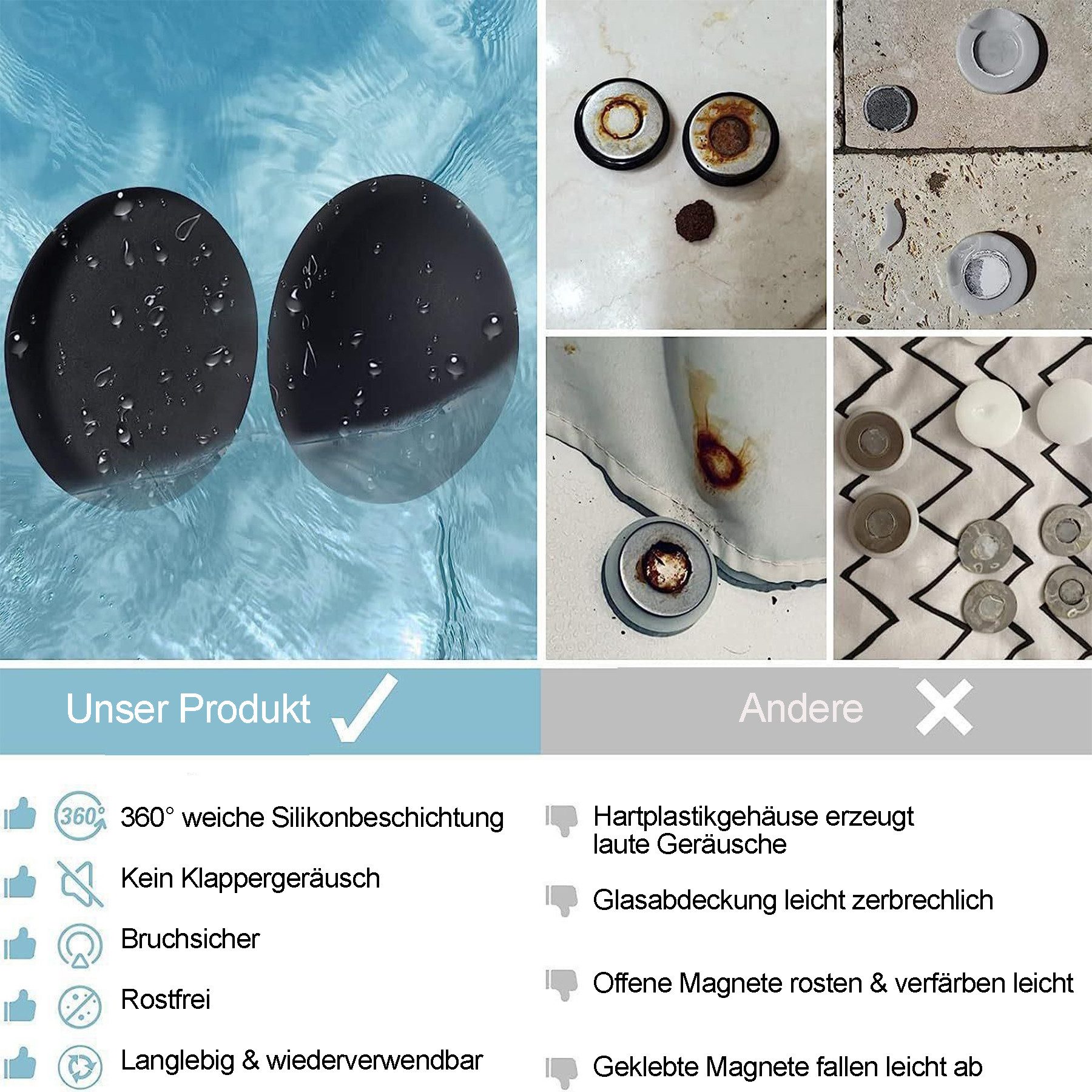 Mutig Duschrollo Magnetische Dusch Vorhang Gewichte 3 Paar, Starke Duschvor günstig online kaufen