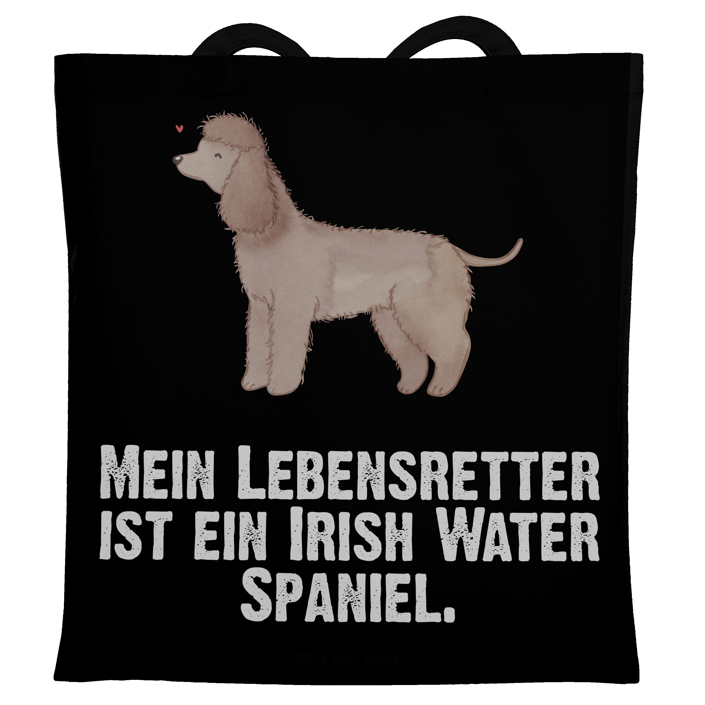 Mr. & Mrs. Panda Tragetasche Irish Water Spaniel Lebensretter - Schwarz - Geschenk, Tierfreund, Ja (1-tlg)