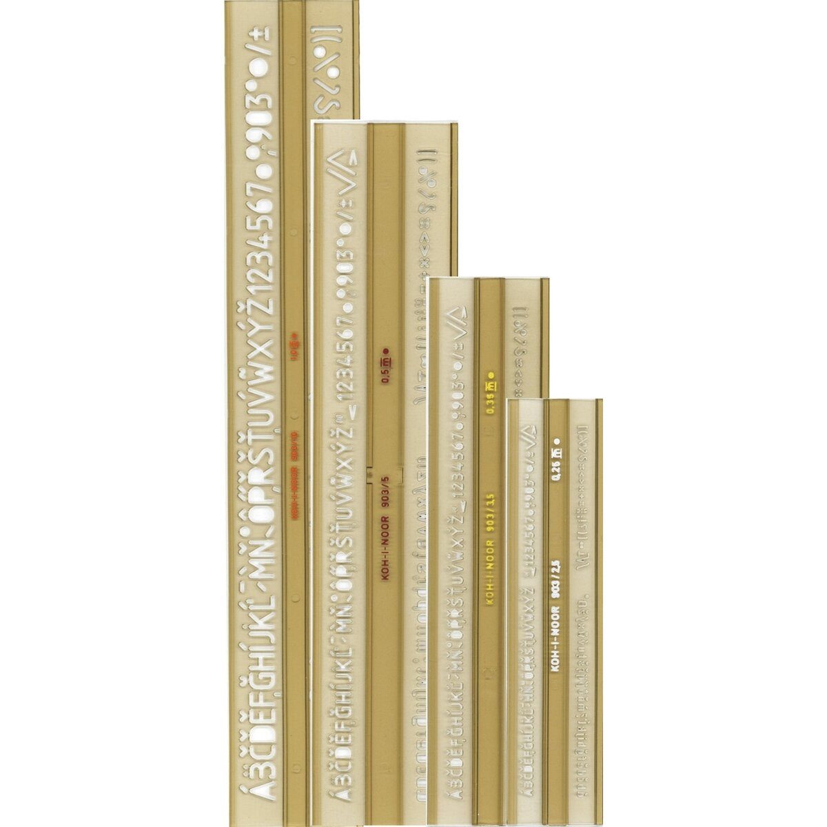 KOH-I-NOOR Zeichenschablone Schriftschablone - 5er Set nach ISO 309.