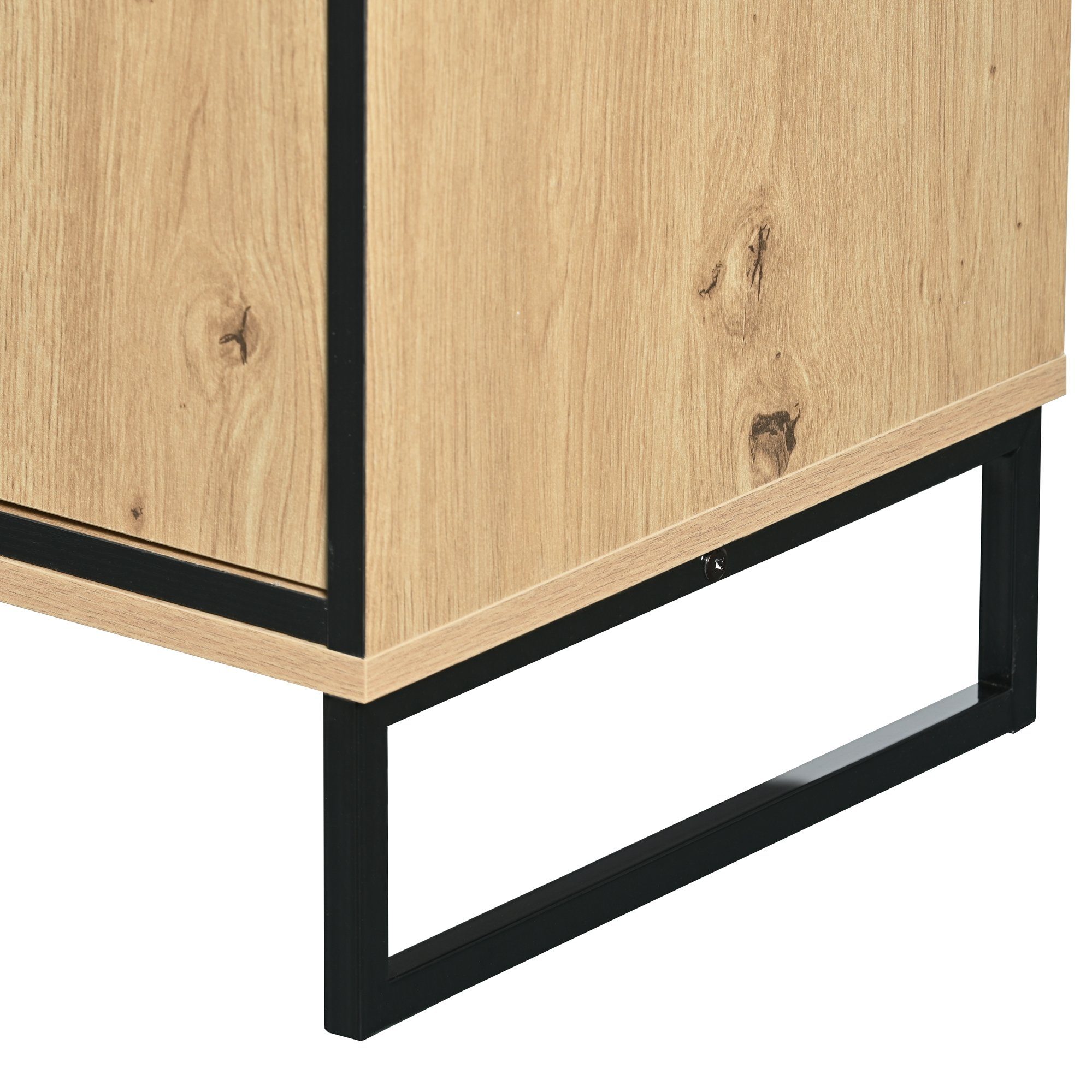 drei Sideboard HOME zwei holz 85cm mit 40 160 praktische x aus x Wohnzimmer KLAM Türen (für Kommode Schubladen und Esszimmer),