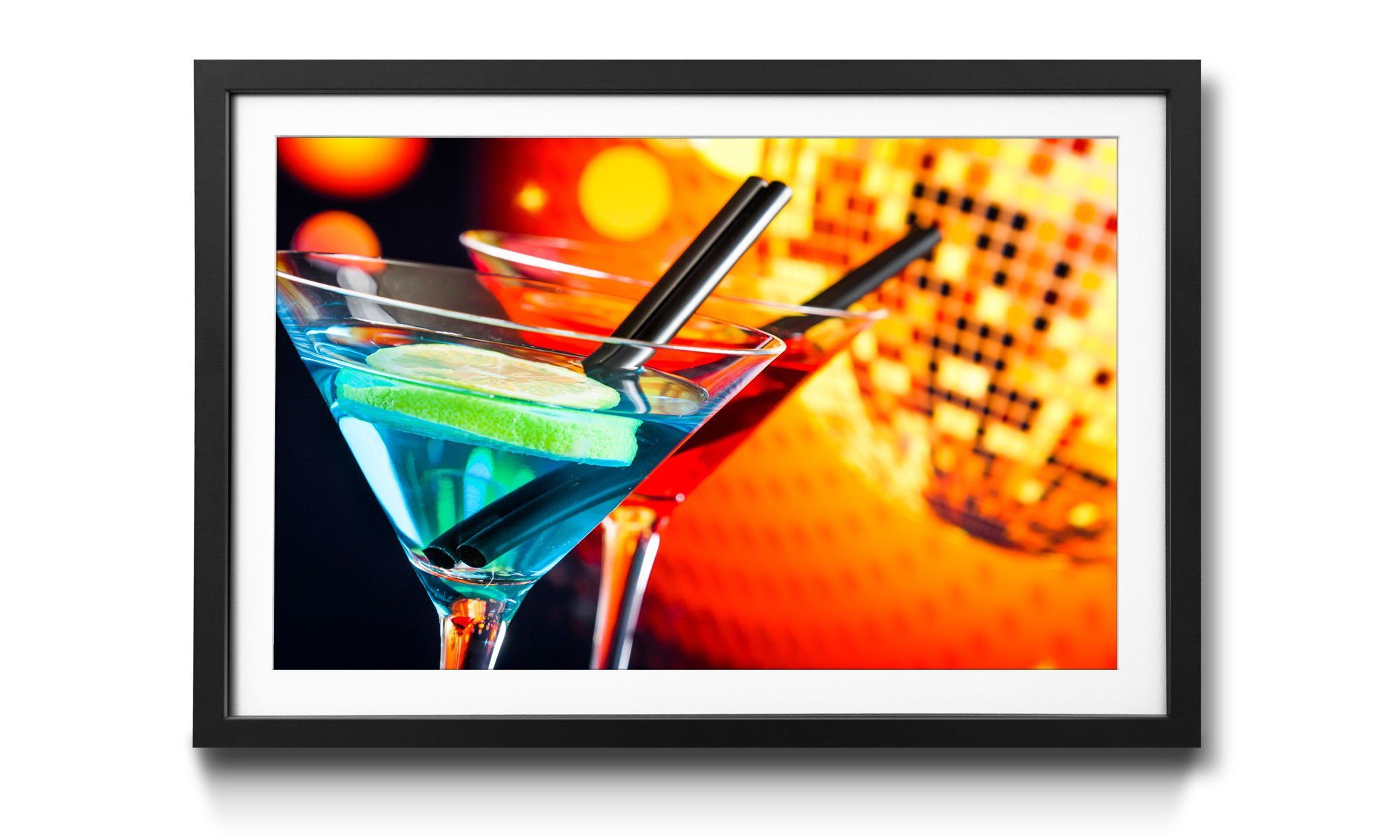 WandbilderXXL Bild mit Rahmen Blue And Red Cocktail, Cocktails, Wandbild, in 4 Größen erhältlich