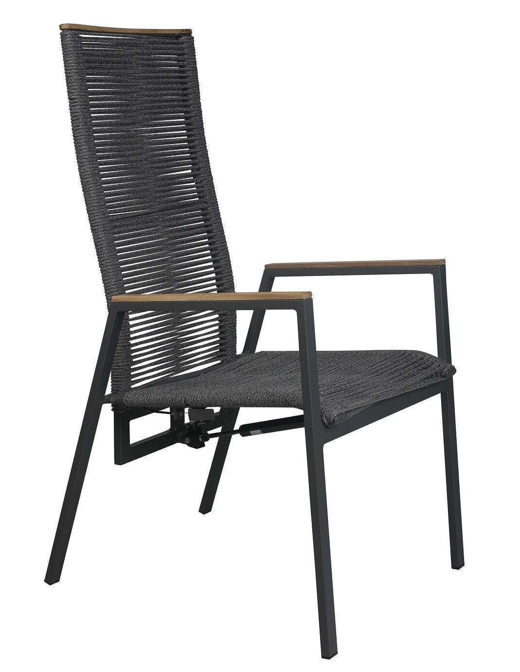 Gardissimo Gartenstuhl Hochlehner Helena Move 6er Set mit Rope Geflecht und Teakholz (Spar-Set, 6 St), stapelbar stufenlos verstellbare Rückenlehne wetterfest