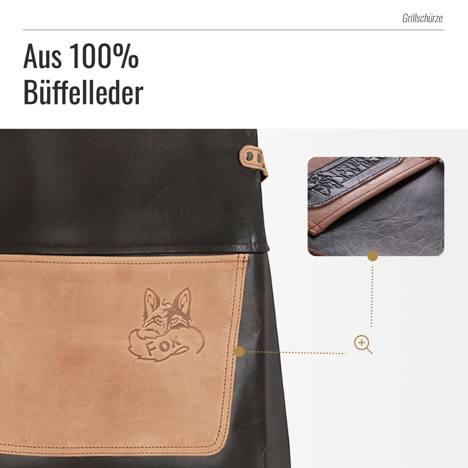 BLACK FOREST FOX Grillschürze ALPHA Büffel Leder Grillschürze BBQ Kochschür günstig online kaufen