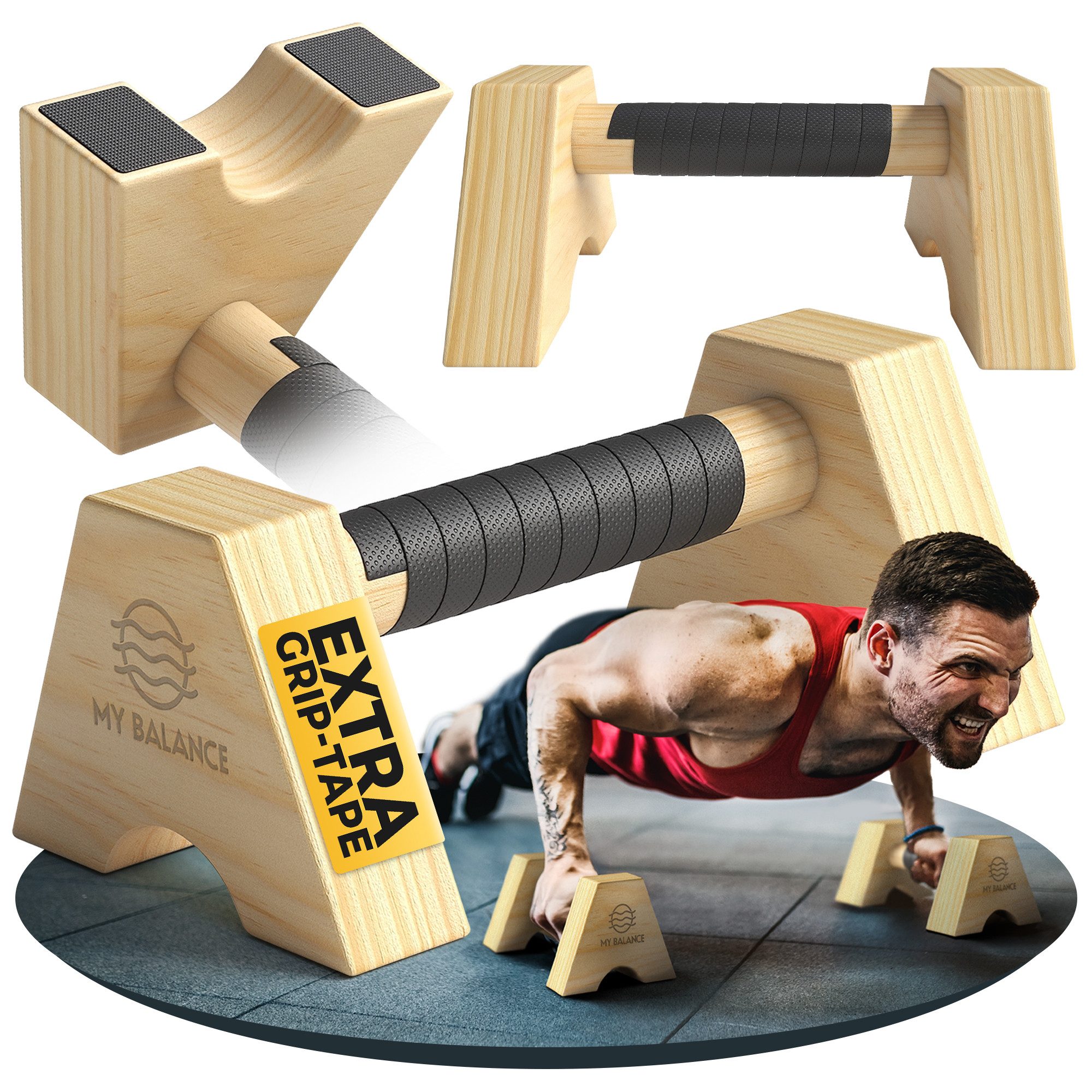 Liegestützgriffe My Balance Premium Liegestützgriffe aus Holz