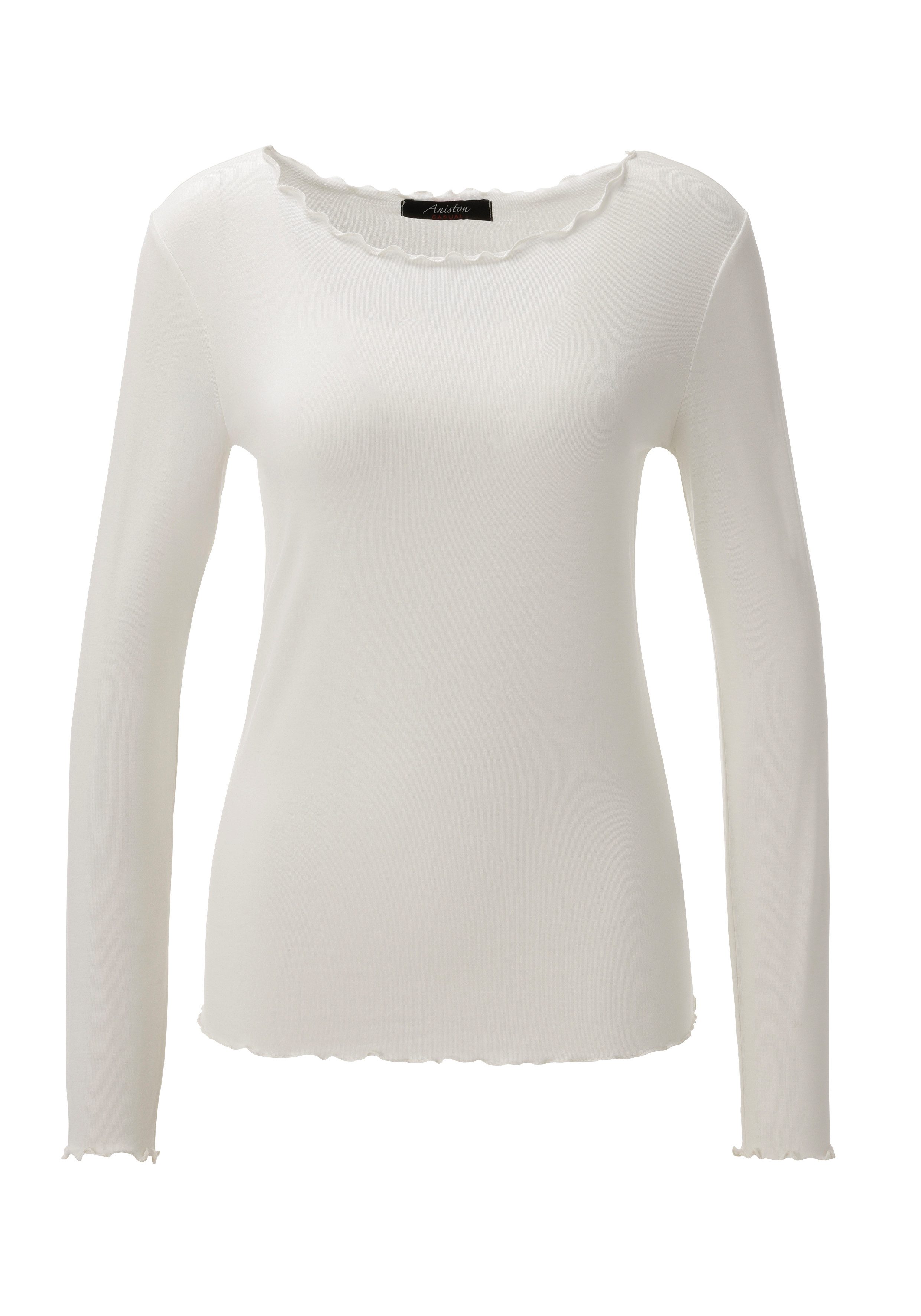 Aniston CASUAL Langarmshirt mit gewellten Abschlüssen - NEUE KOLLEKTION – Bild 5 von 5