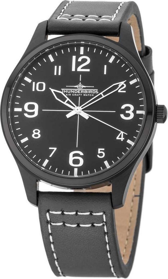 40 grau Fliegeruhr mm Lederband TB5000-20 Quarzuhr Thunderbirds