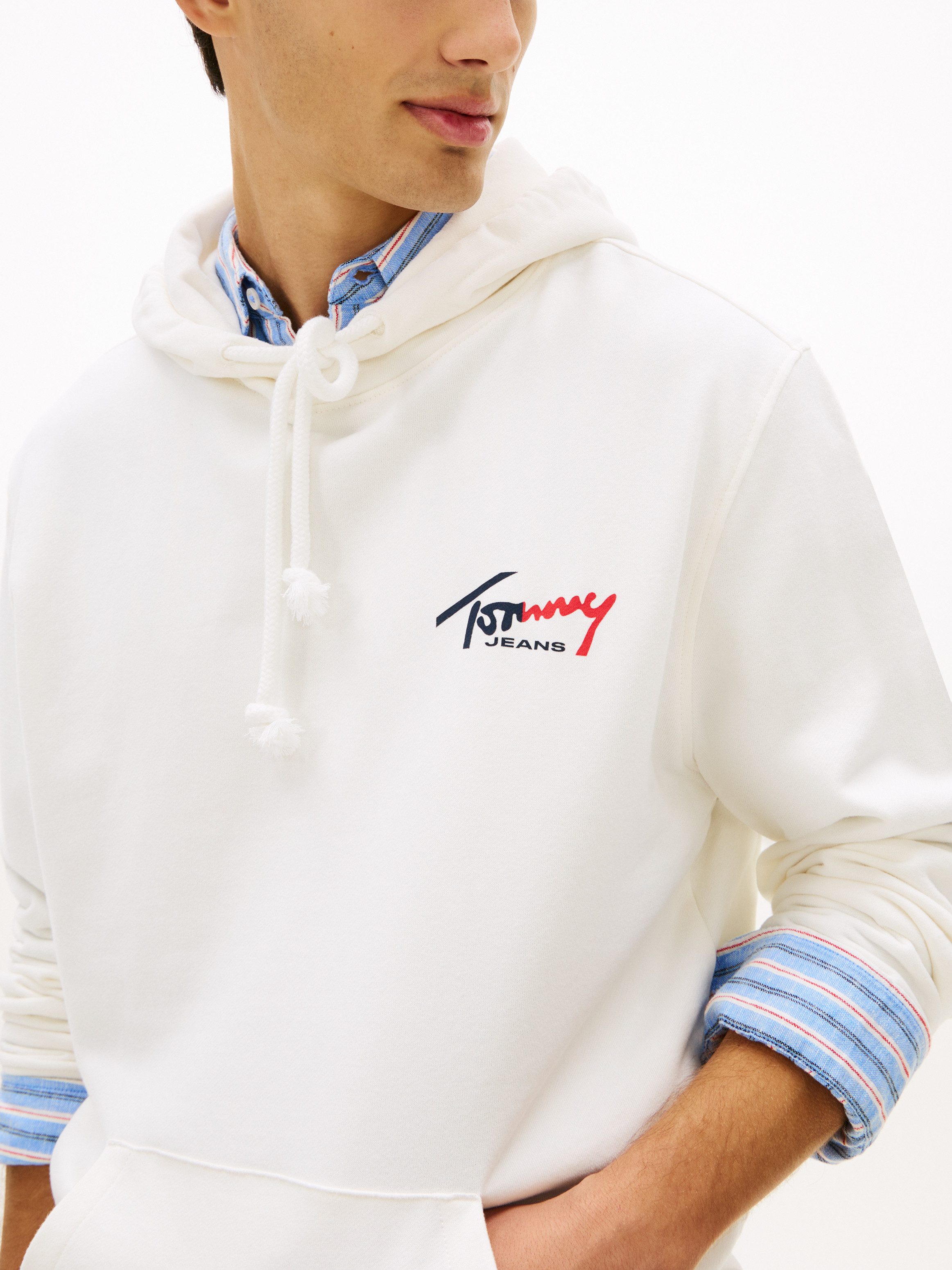 Tommy Jeans Kapuzensweatshirt TJM REGULAR ENTRY SIGN Regular fit, mit Kordelzug