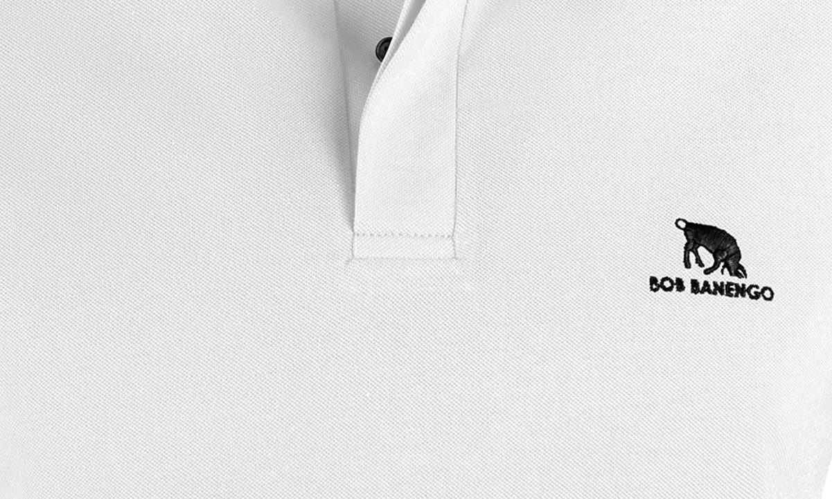 Weiß EMIL19 Baumwolle, Herren Piqué, Modell BOB Zeitloses 100% Design Poloshirt BANENGO