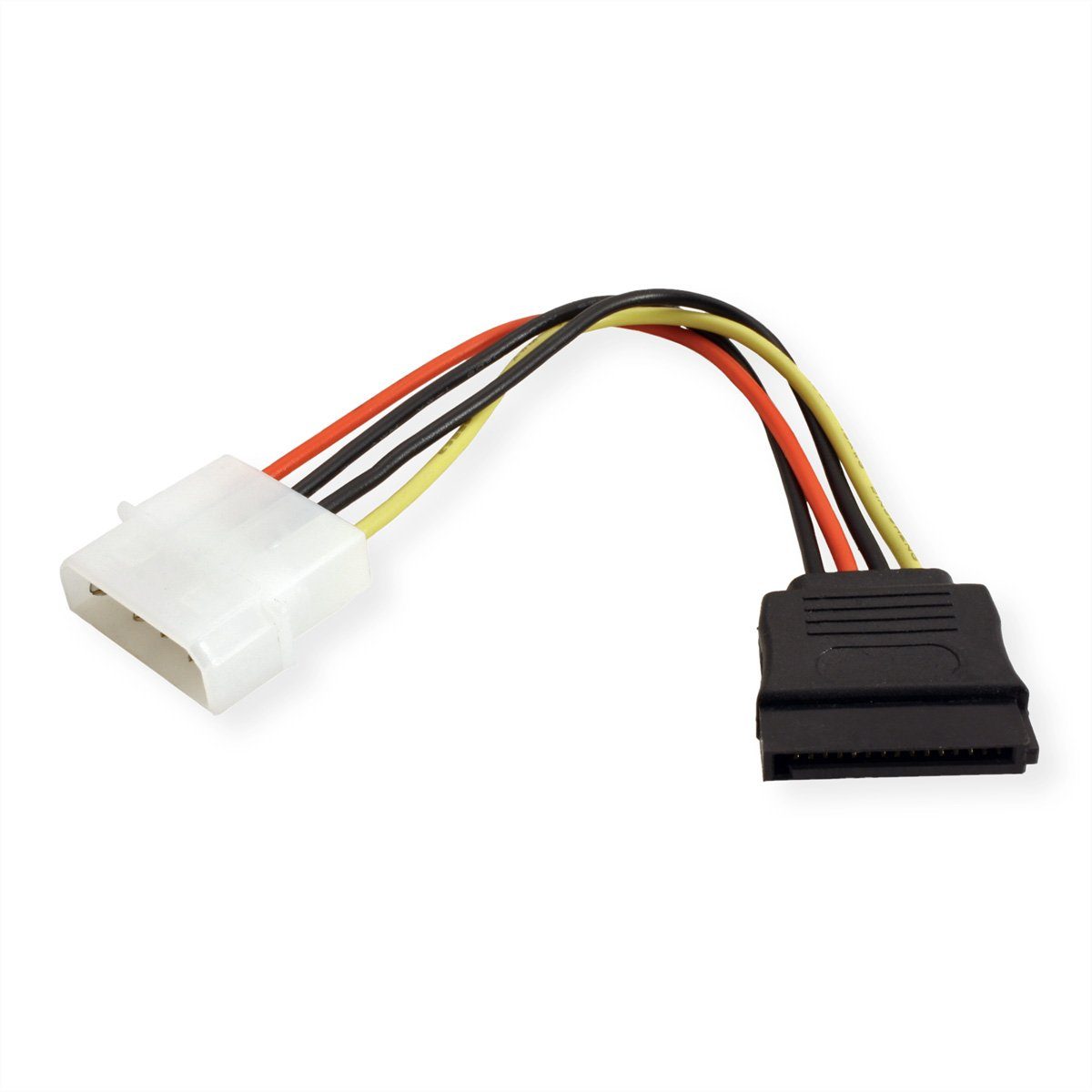 ROLINE Adapterkabel 4 pol. HDD / SATA Computer-Kabel, Molex 4-pin (BIG) Männlich (Stecker), SATA 15-polig (Power) Weiblich (Buchse) (15.0 cm)