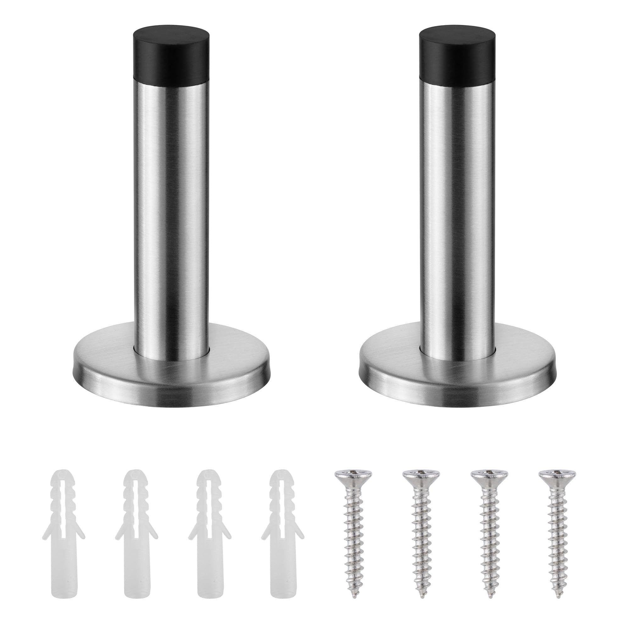 Türstopper Edelstahl Tür Stopper - Abstandshalter Gummi Spitze - Türhalter Wand