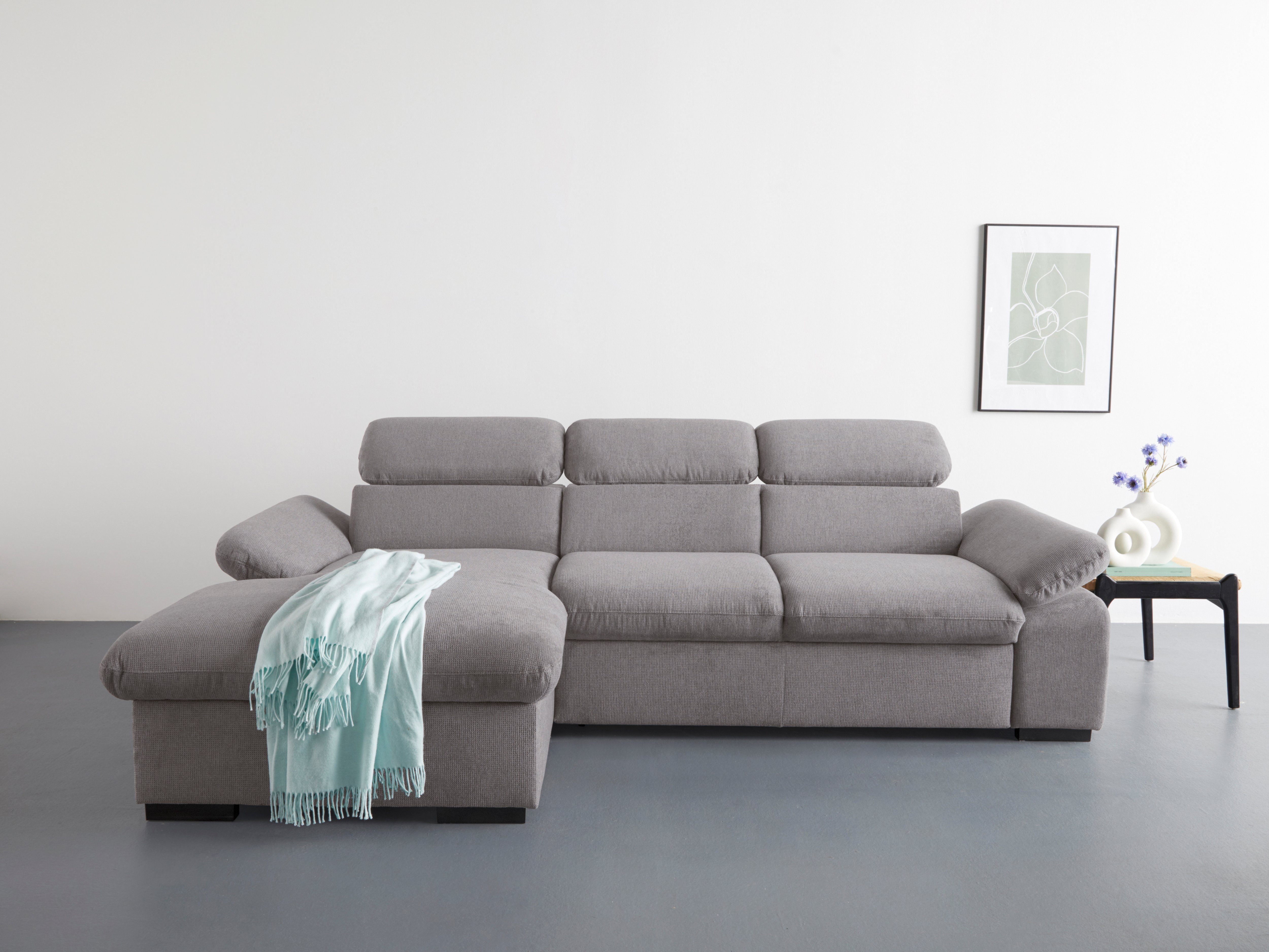 COTTA Ecksofa "Lola L-Form mit Kopfteilfunktion & Hocker", (Set, mit Hocker günstig online kaufen