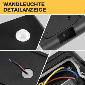 iscooter Wandleuchte 12W Wandleuchte Bewegungsmelder, LED Wandlampe Modern Up & Down Strahl, LED fest integriert, Warmweiß, mit Bewegungsmelder Wandbeleuchtung, Wohnzimmer/Flur/Treppen/Garage