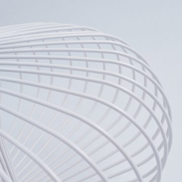 hofstein Deckenleuchte »Pieris« runde Deckenlampe aus Metall in Weiß, ohne Leuchtmittel, Retro-Leuchte mit Lichteffekt durch Gitter-Optik, Ø40cm, E27