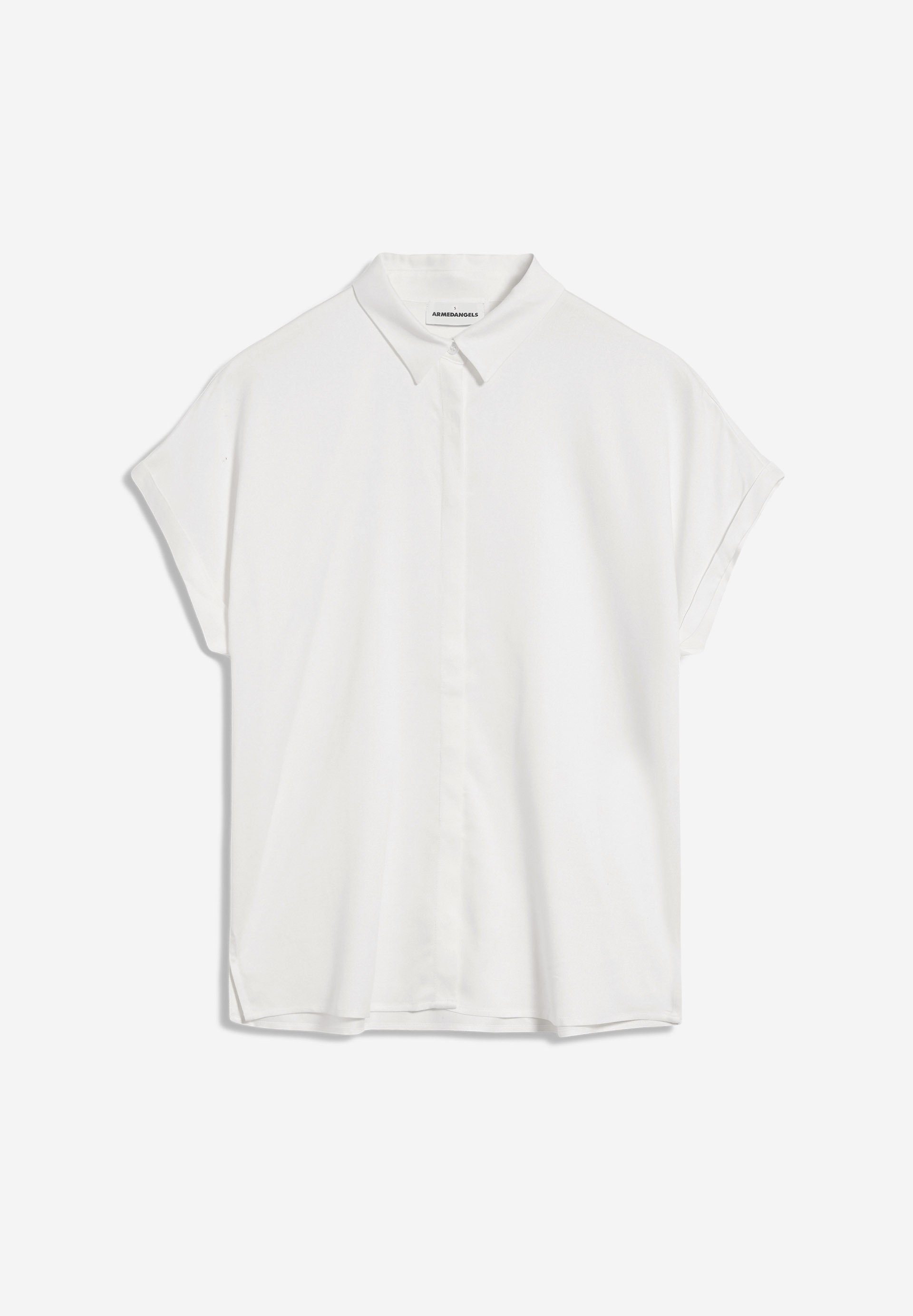 white LENZING™ Hemdbluse Damen aus (1-tlg) Bluse off Armedangels Keine Details ZONJAA ECOVERO™